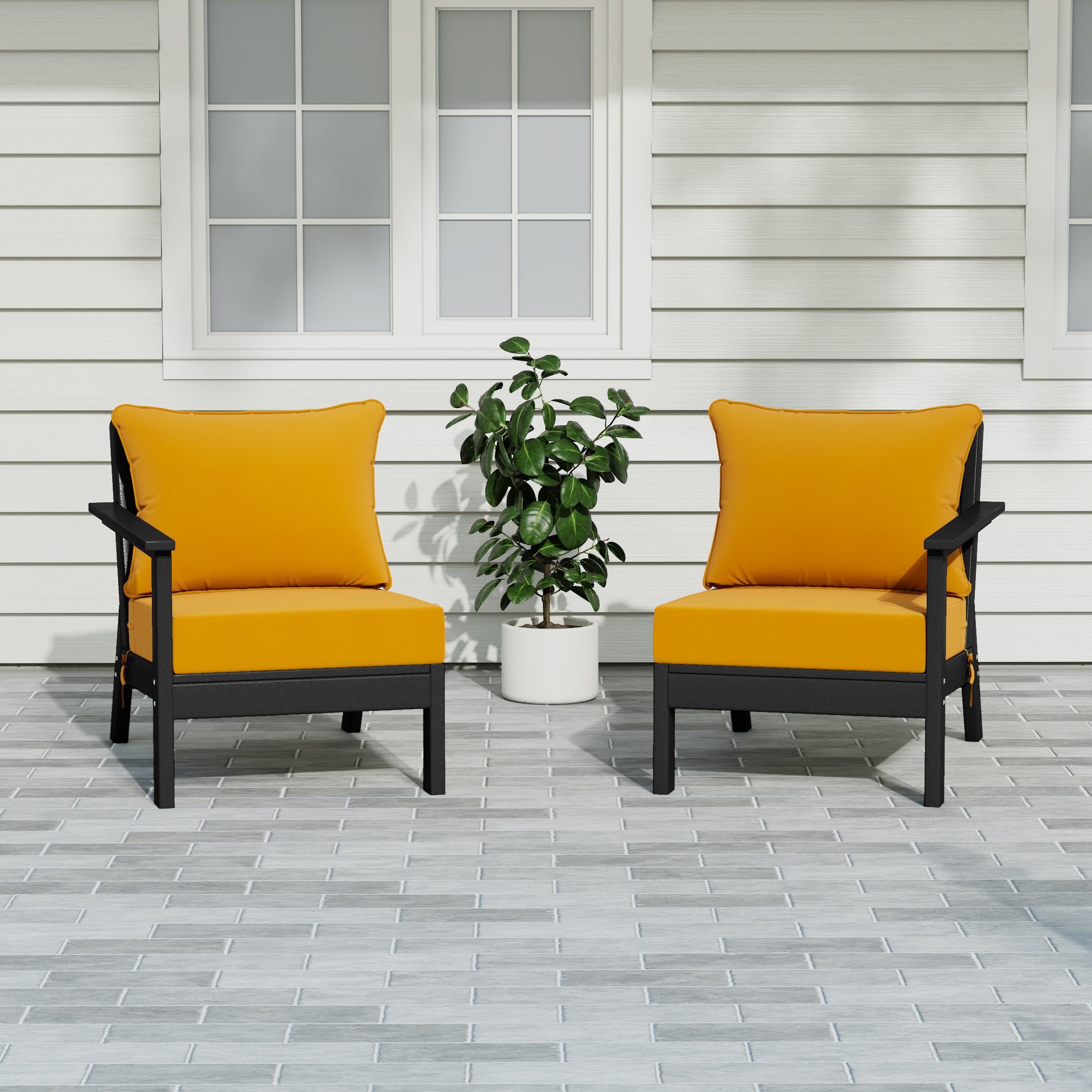 Portsmouth Outdoor Patio HDPE Loveseat Sofa with Patio Cushions