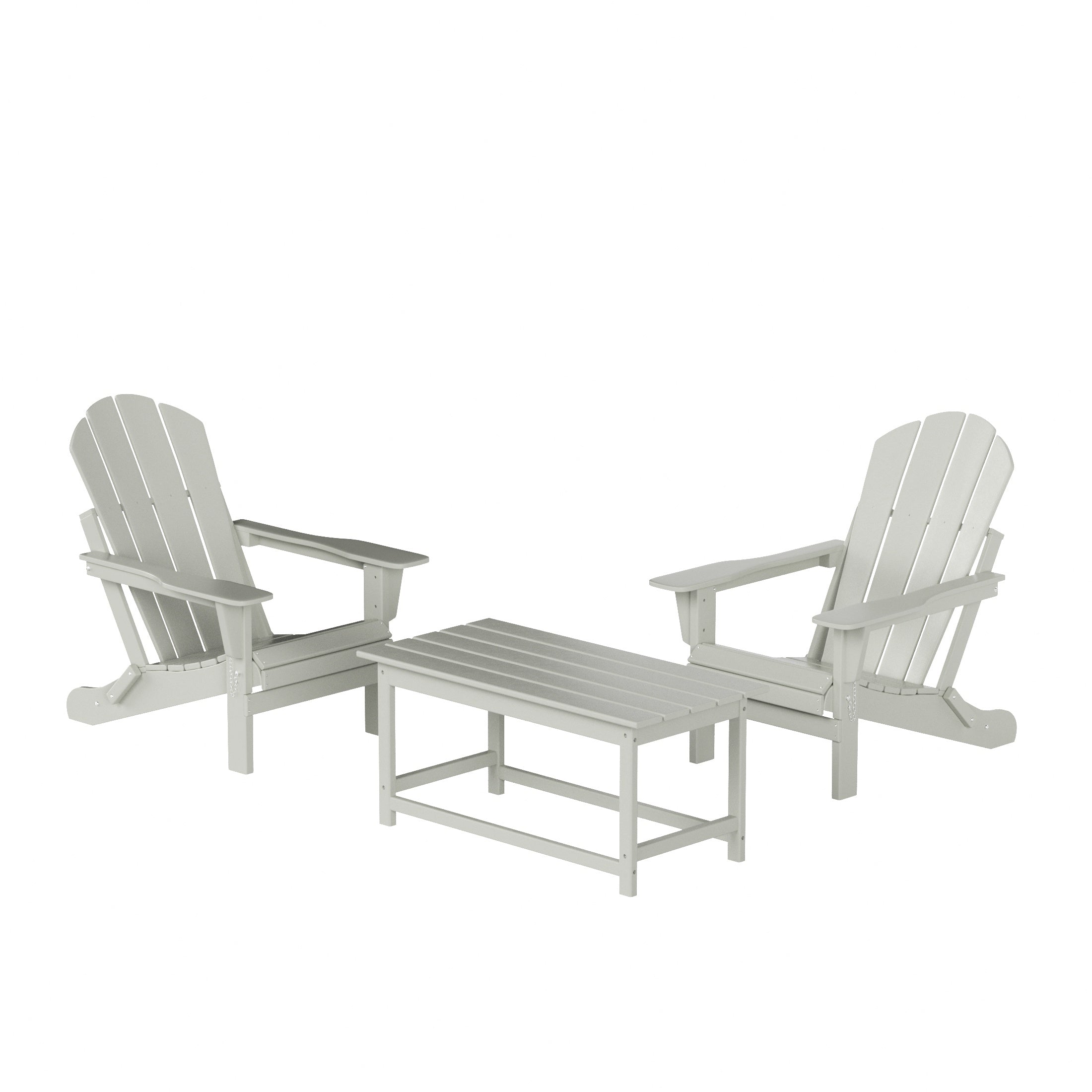 Paradise Westintrends 3-Piece set Outdoor / Patio Poly Adirondack chair set with a Coffee table ( 2 seater )