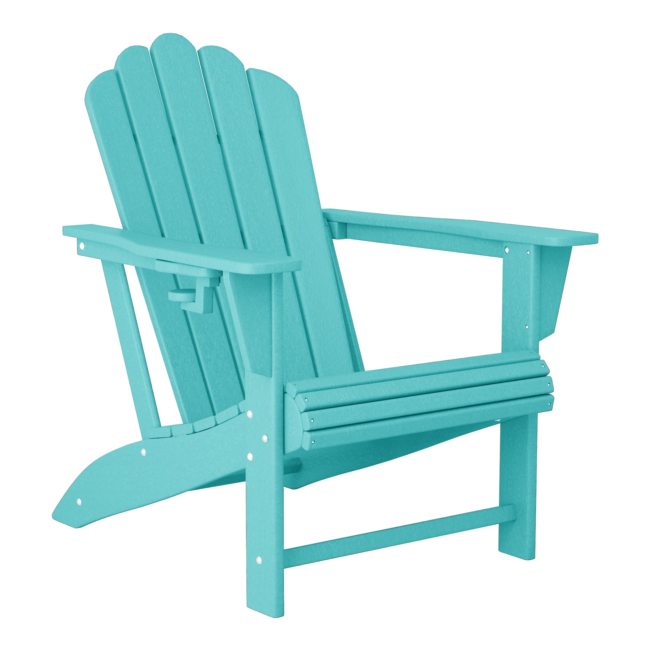 Lakeview 3-Piece Outdoor Patio HDPE Adirondack Chair With Cup Holder and Table Set