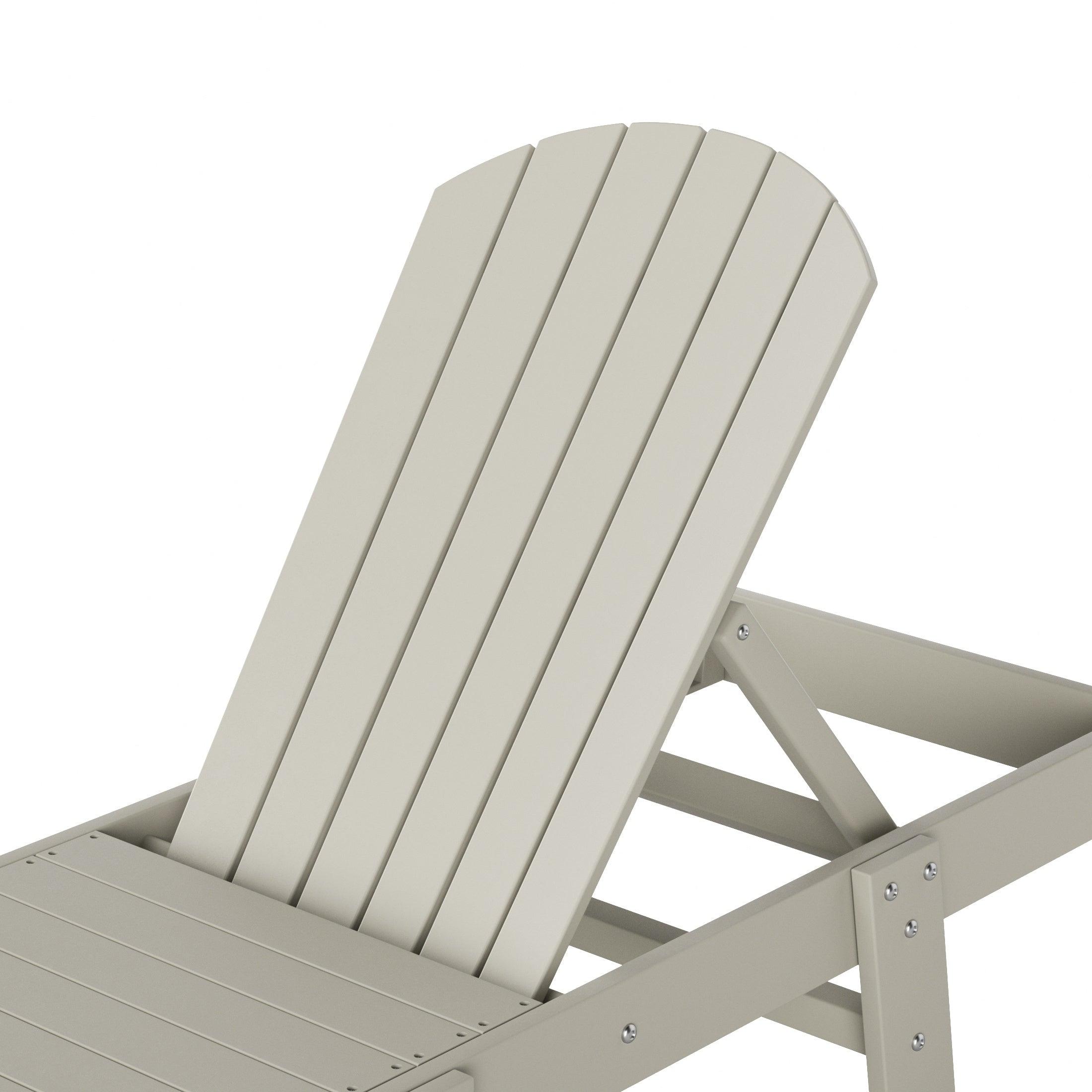 Portside Outdoor Classic Poly Adirondack Chaise Lounge with Wheels - Costaelm