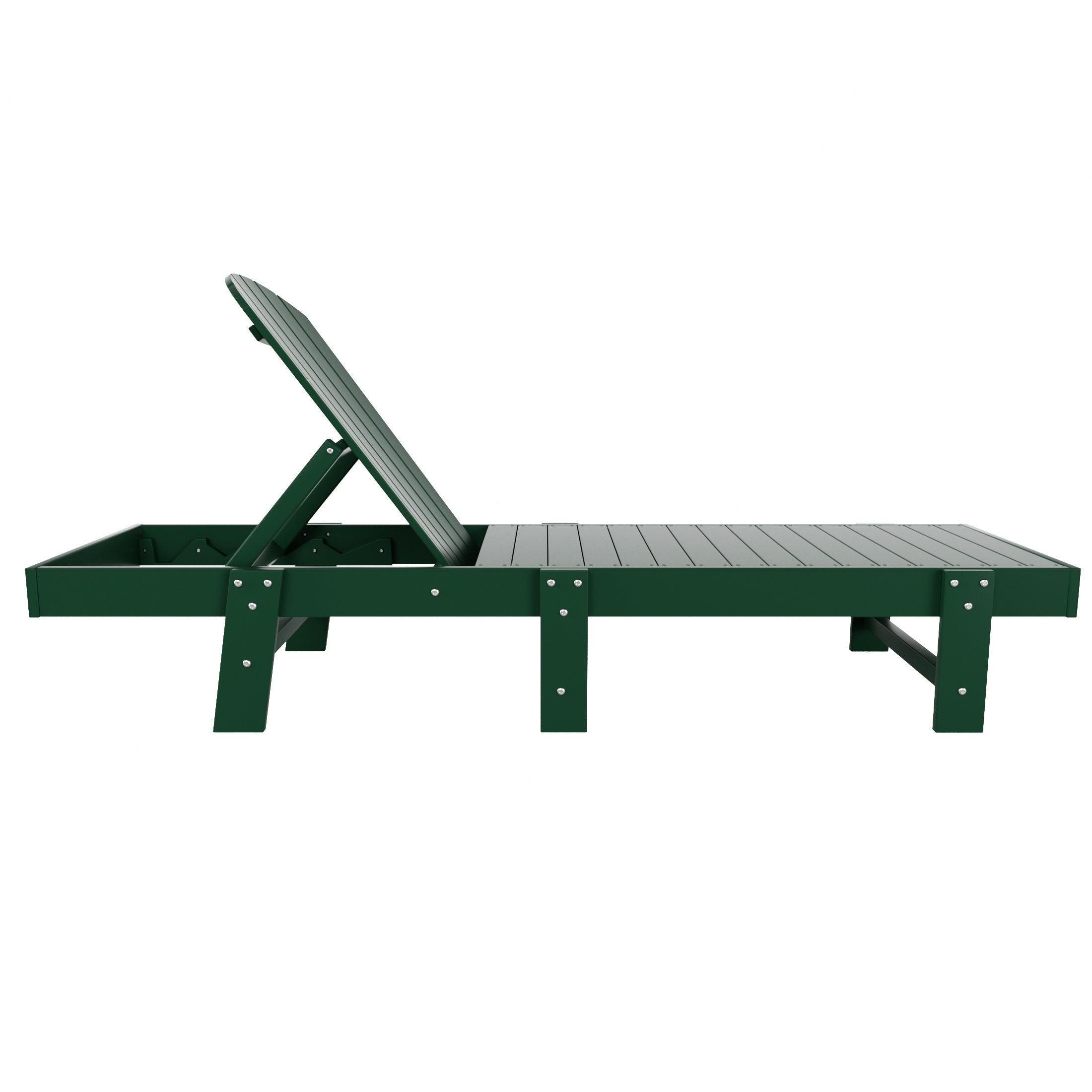 Portside Outdoor Classic Poly Adirondack Chaise Lounge (Set of 2) - Costaelm