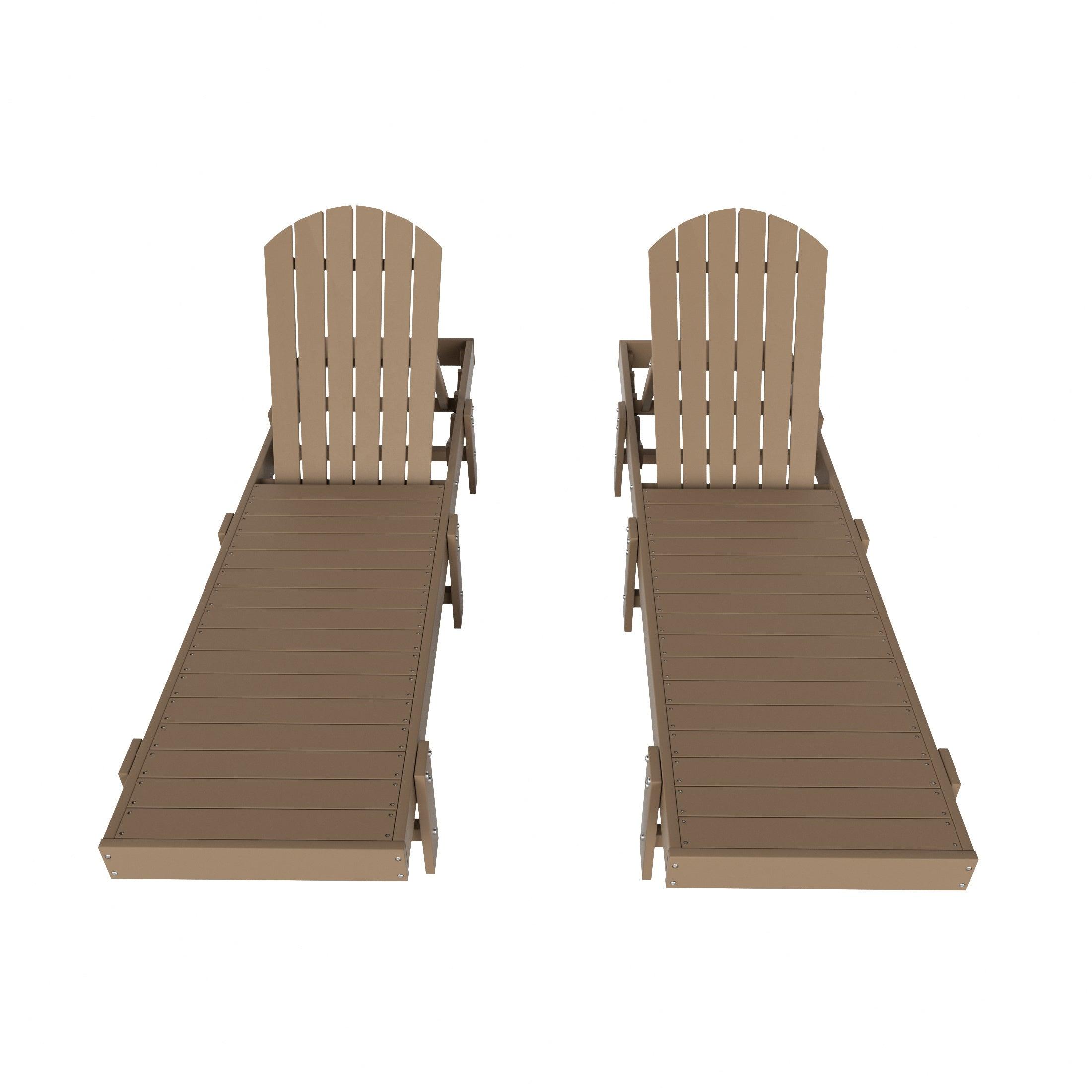 Portside Outdoor Classic Poly Adirondack Chaise Lounge (Set of 2) - Costaelm