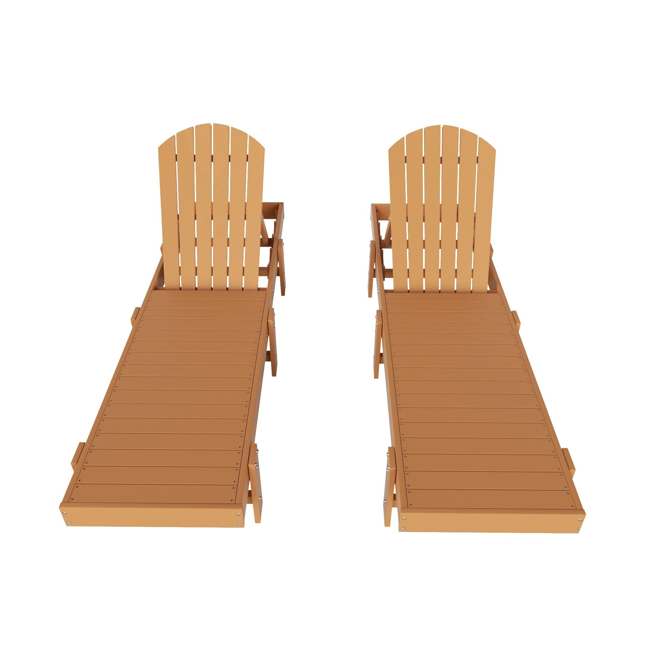 Portside Outdoor Classic Poly Adirondack Chaise Lounge (Set of 2) - Costaelm