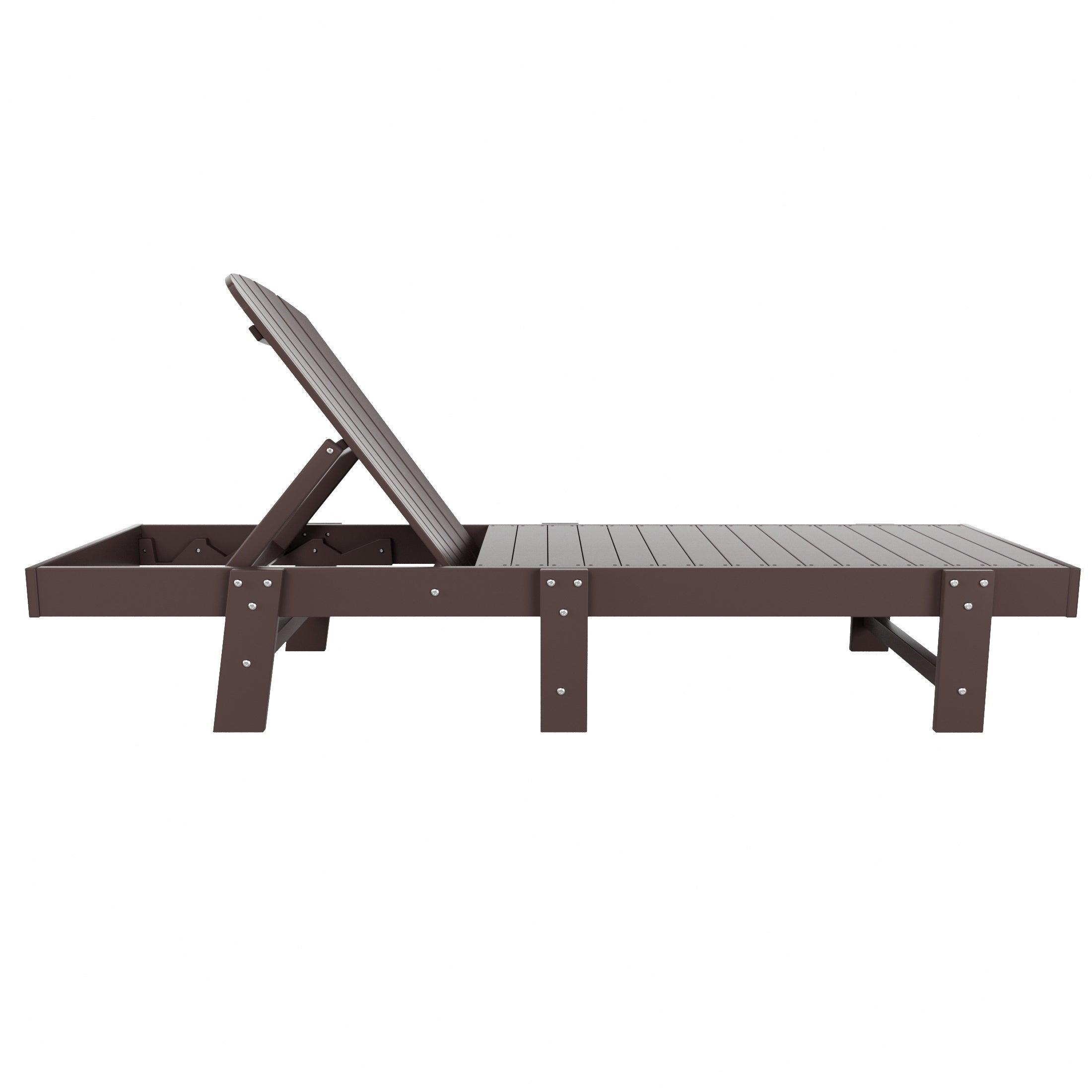 Portside Outdoor Classic Poly Adirondack Chaise Lounge (Set of 2) - Costaelm