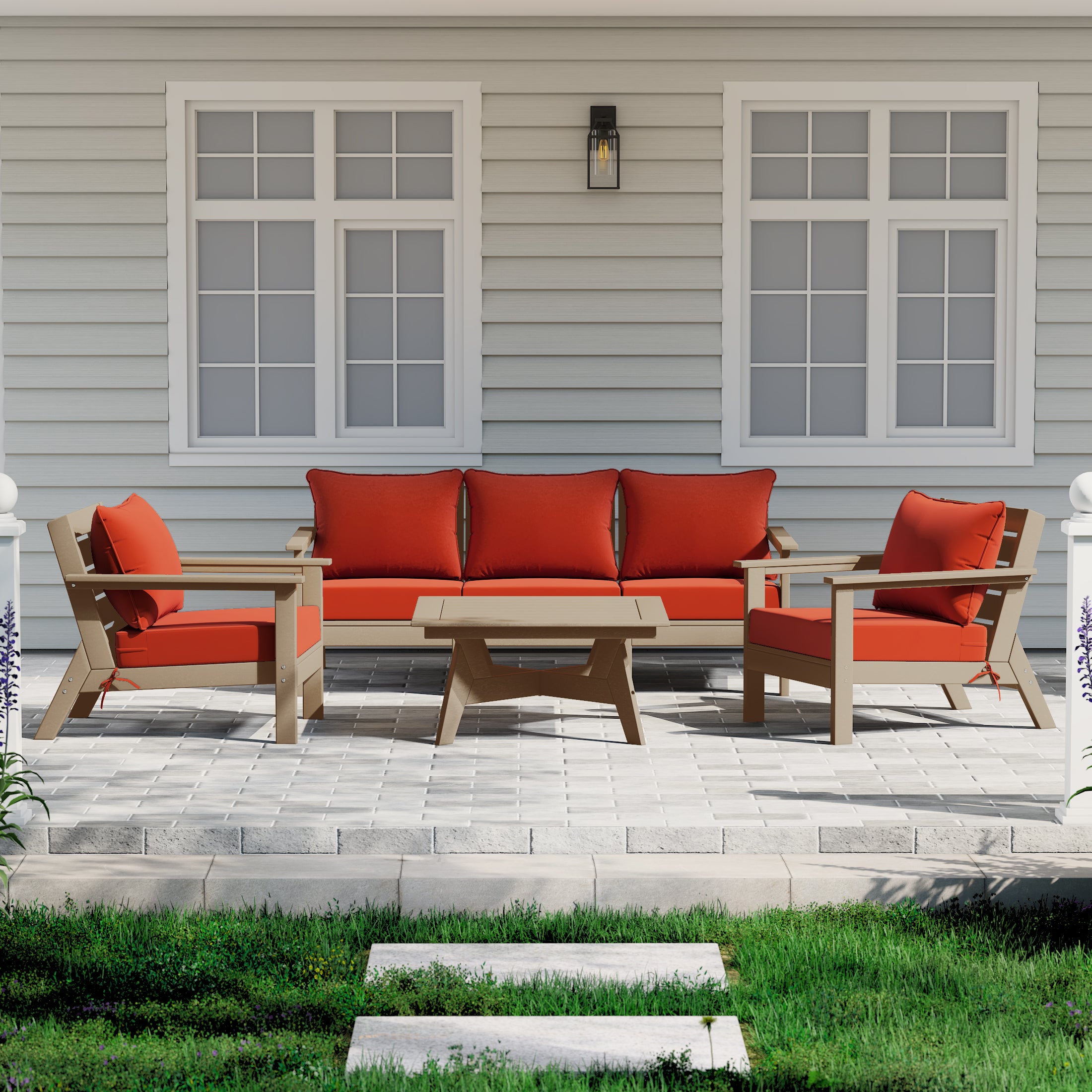 Portsmouth Outdoor 6-Piece Modular Sectional Patio Furniture Sofa Set