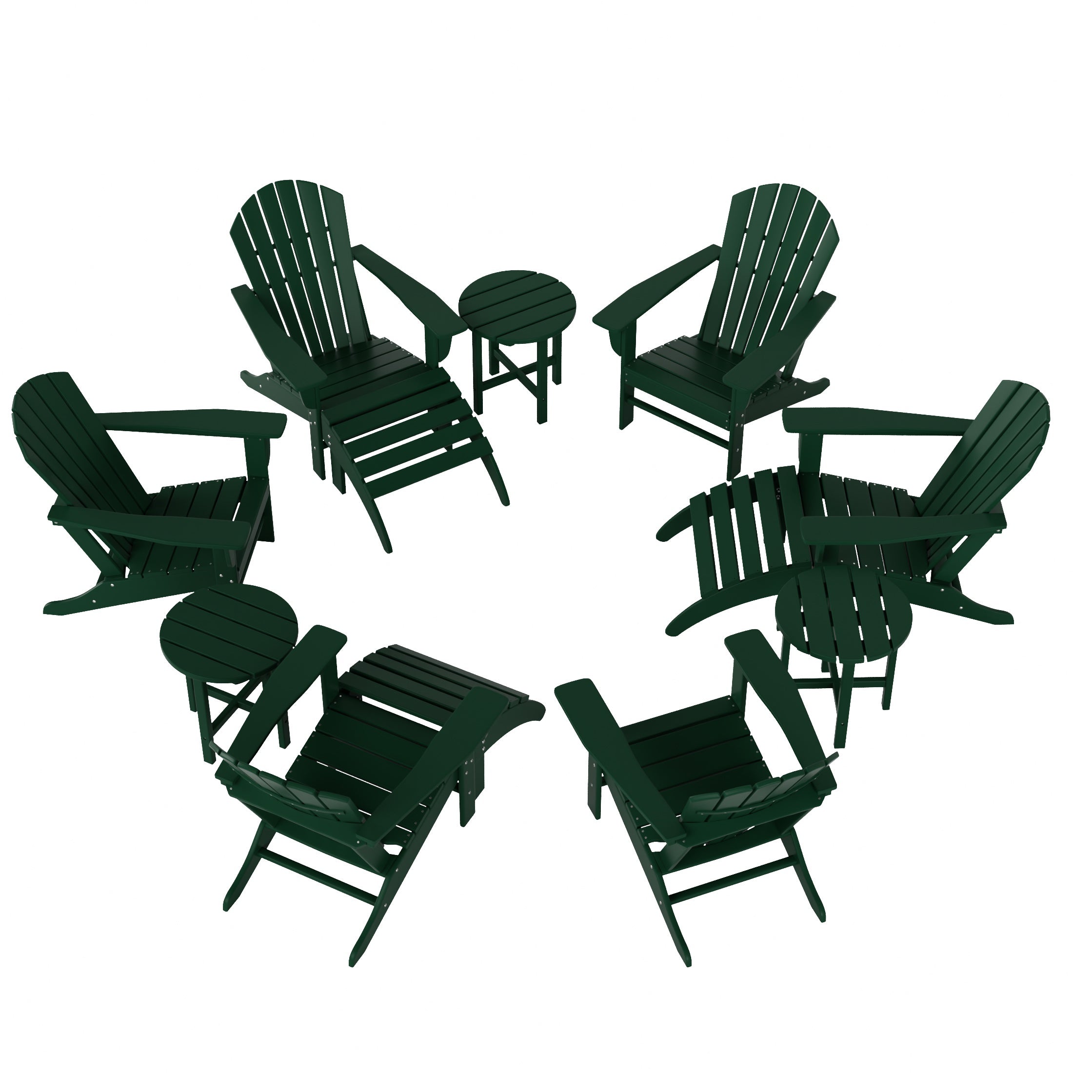 Portside Dylan 12 Piece Outdoor Adirondack Chair With Ottoman And Side Table