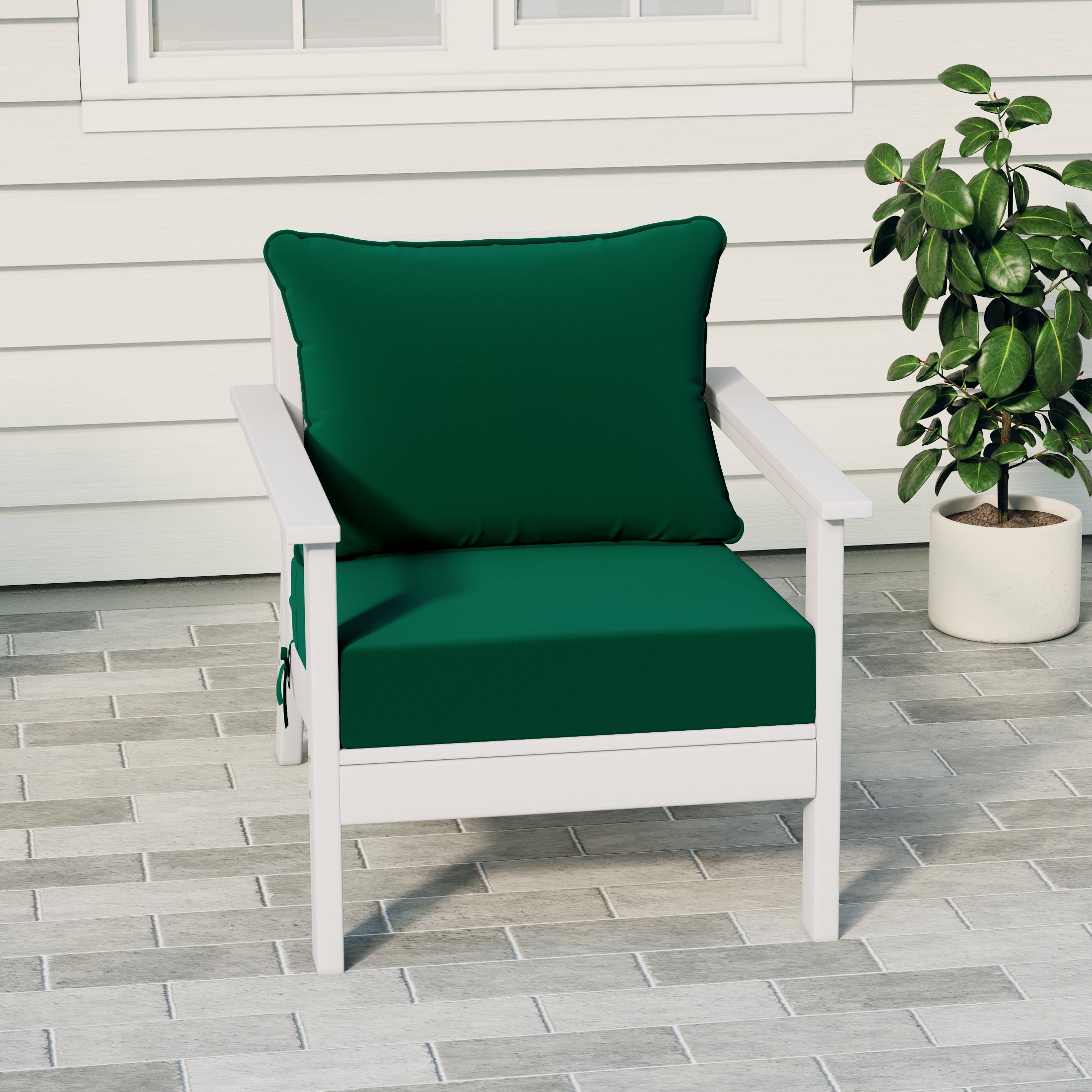 Portsmouth Modern Outdoor HDPE Patio Club Chair with Deep Seat Cushions