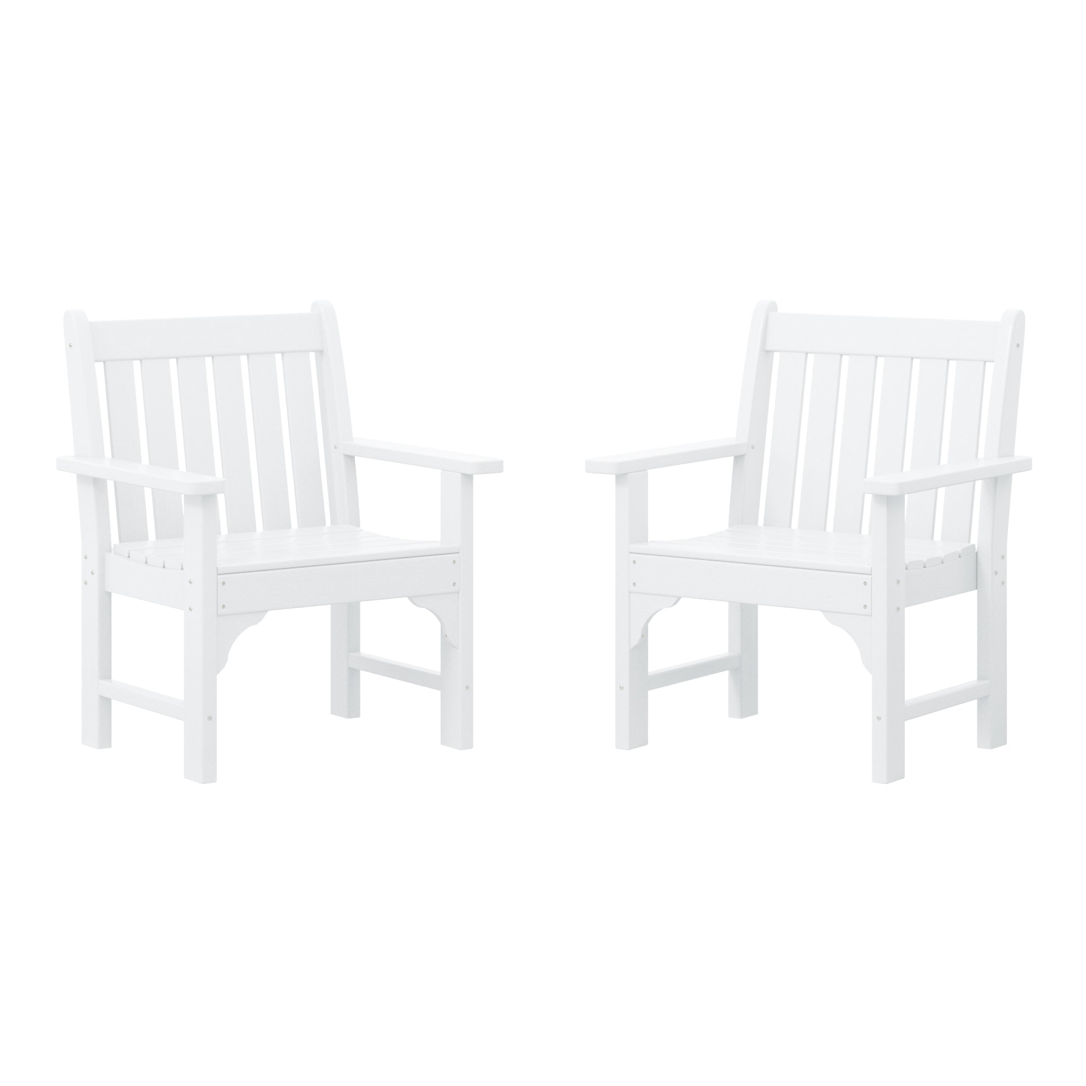 Paradise Outdoor Patio HDPE Garden Dining Arm Chairs (Set of 2)