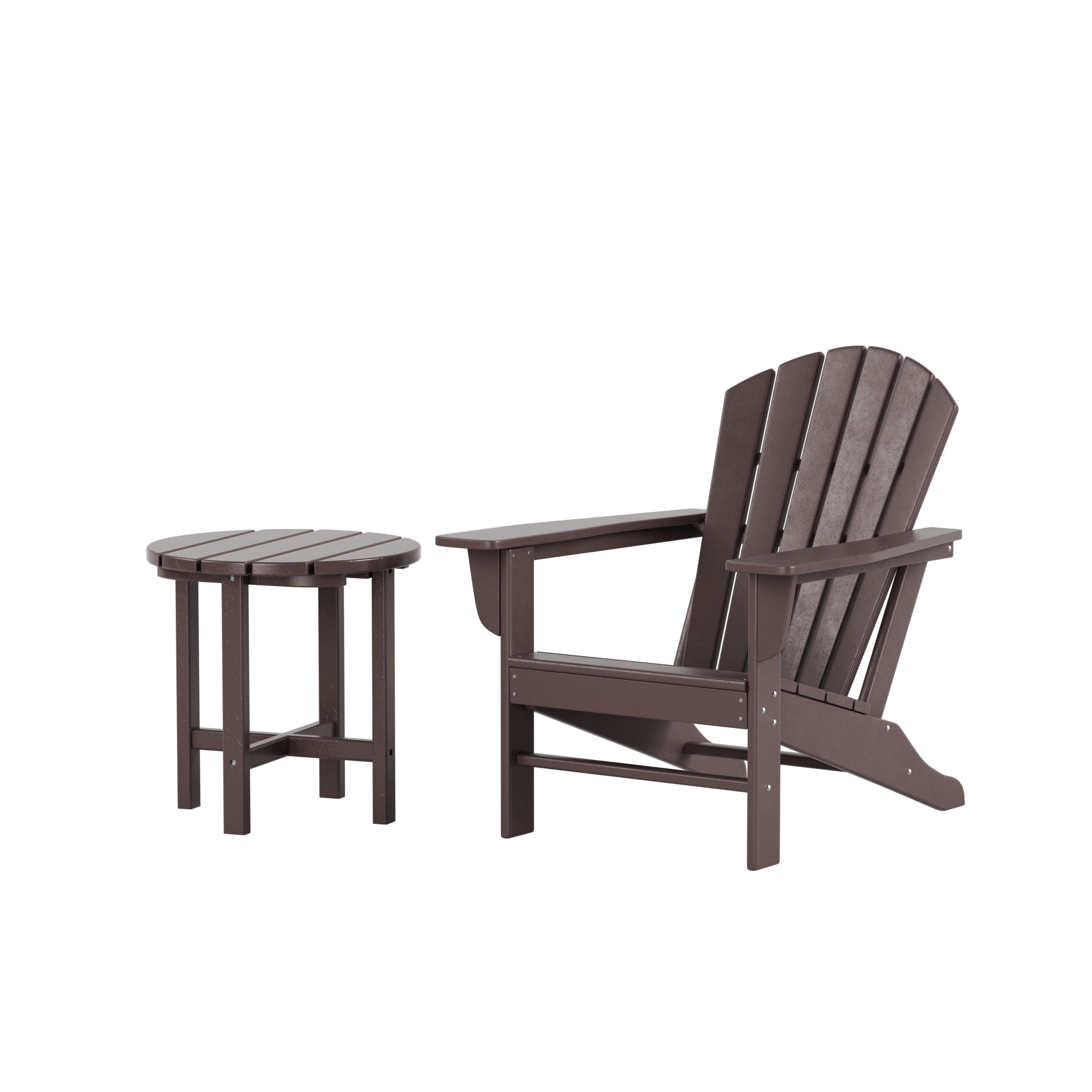 Portside Dylan Outdoor Adirondack Chair with Side Table Set