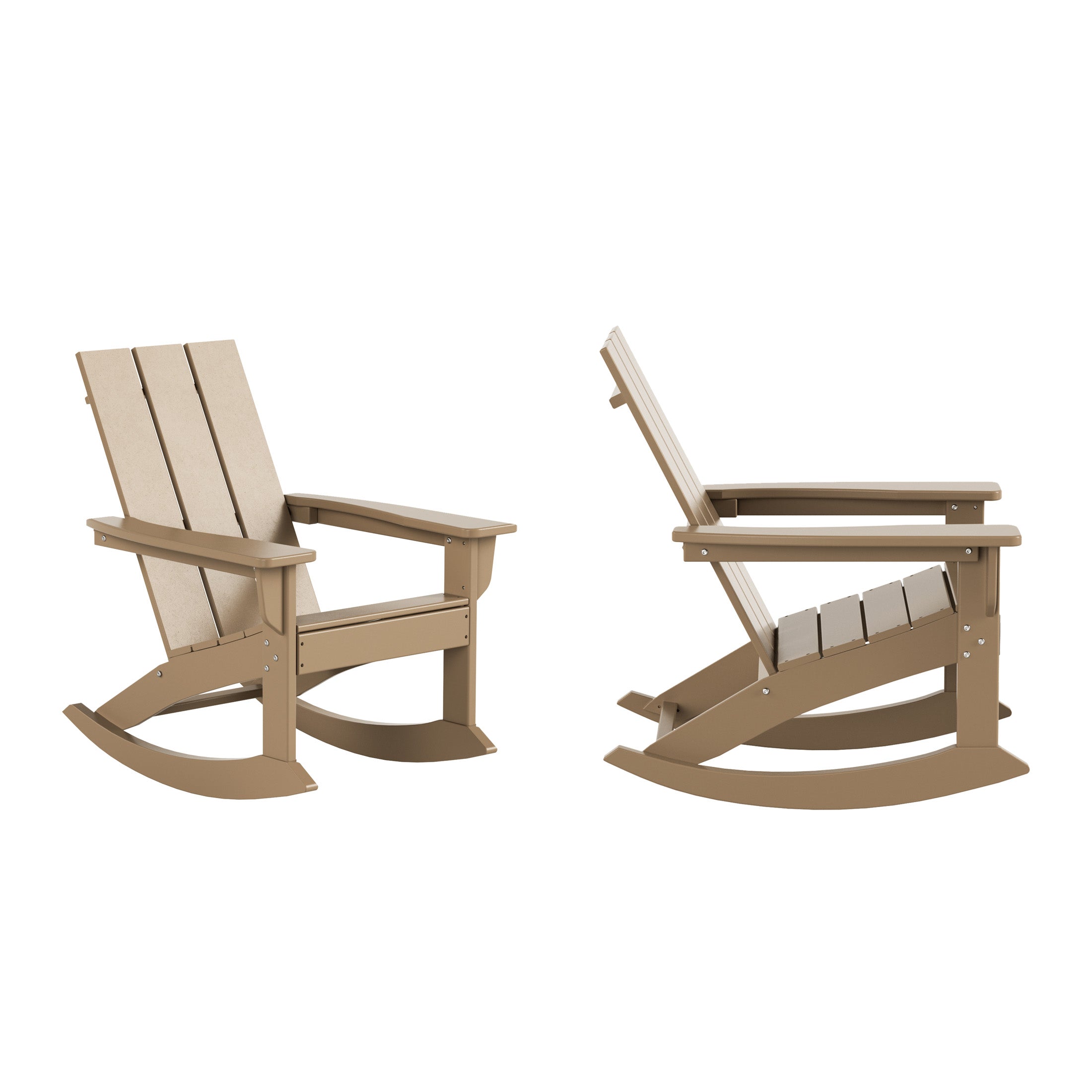 Palms Ashore Outdoor Patio Modern Adirondack Rocking Chair (Set of 2)