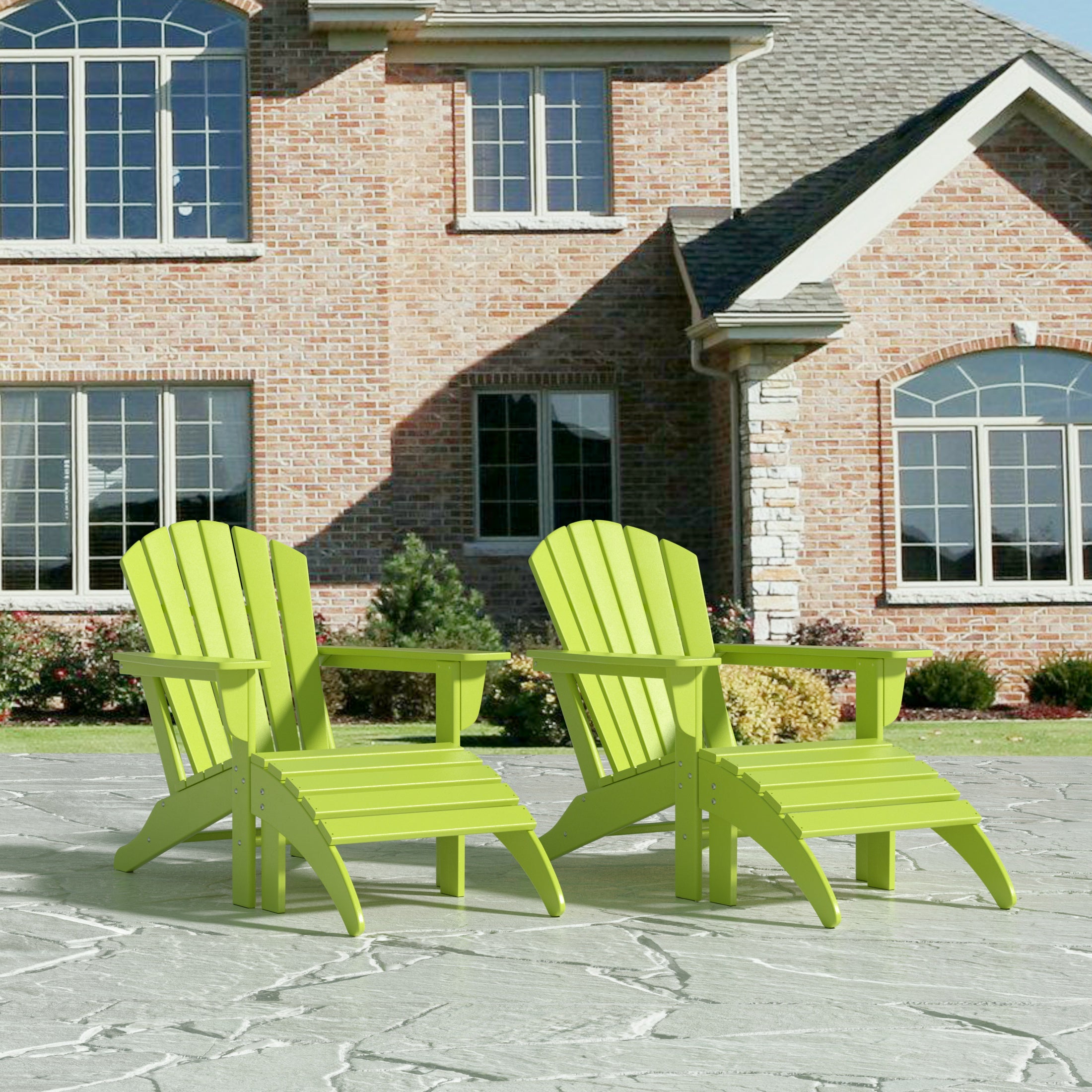 Portside Outdoor Adirondack Chair With Ottoman 4-Piece Set