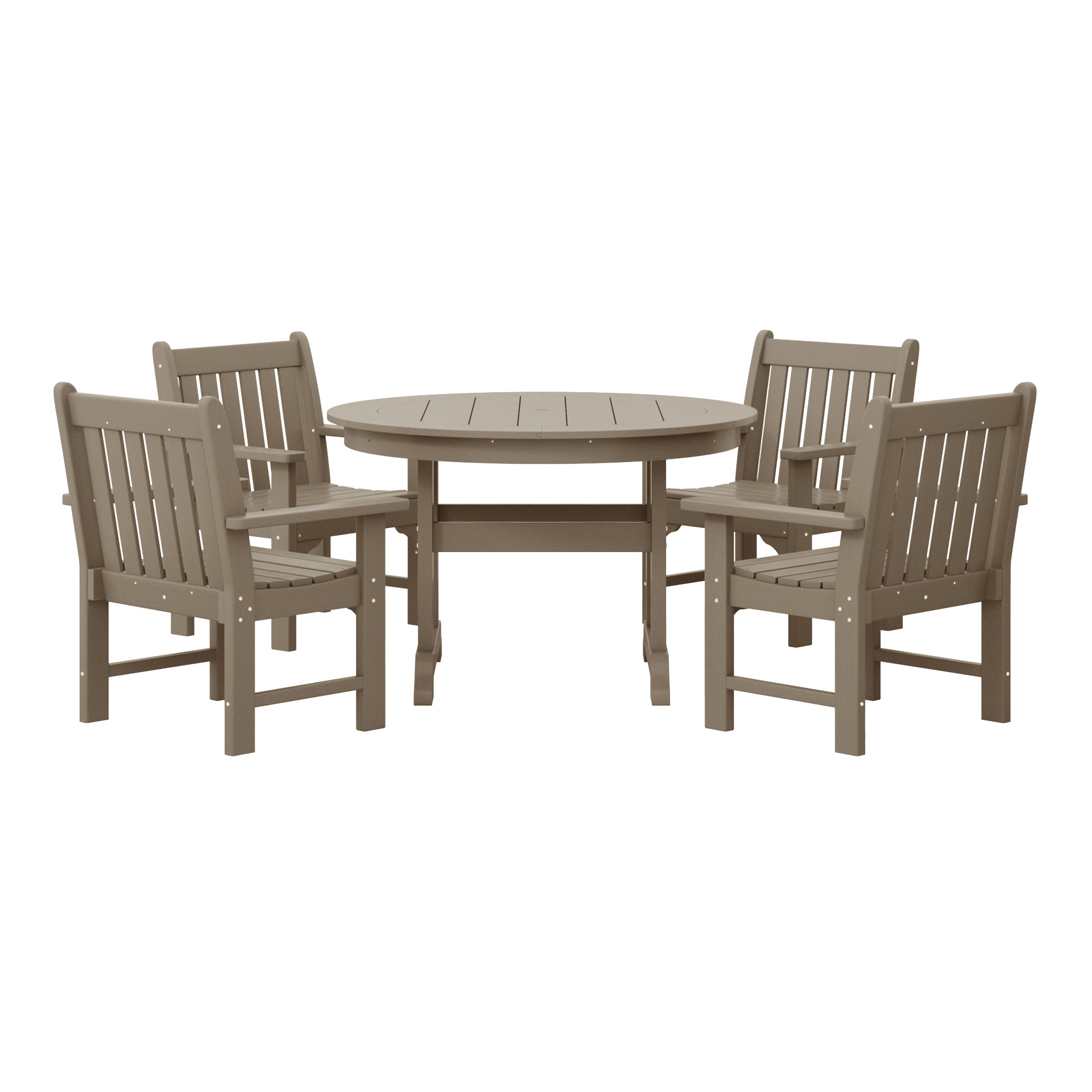 Paradise 5-Piece HDPE Outdoor Patio Chair and Round Table Dining Set