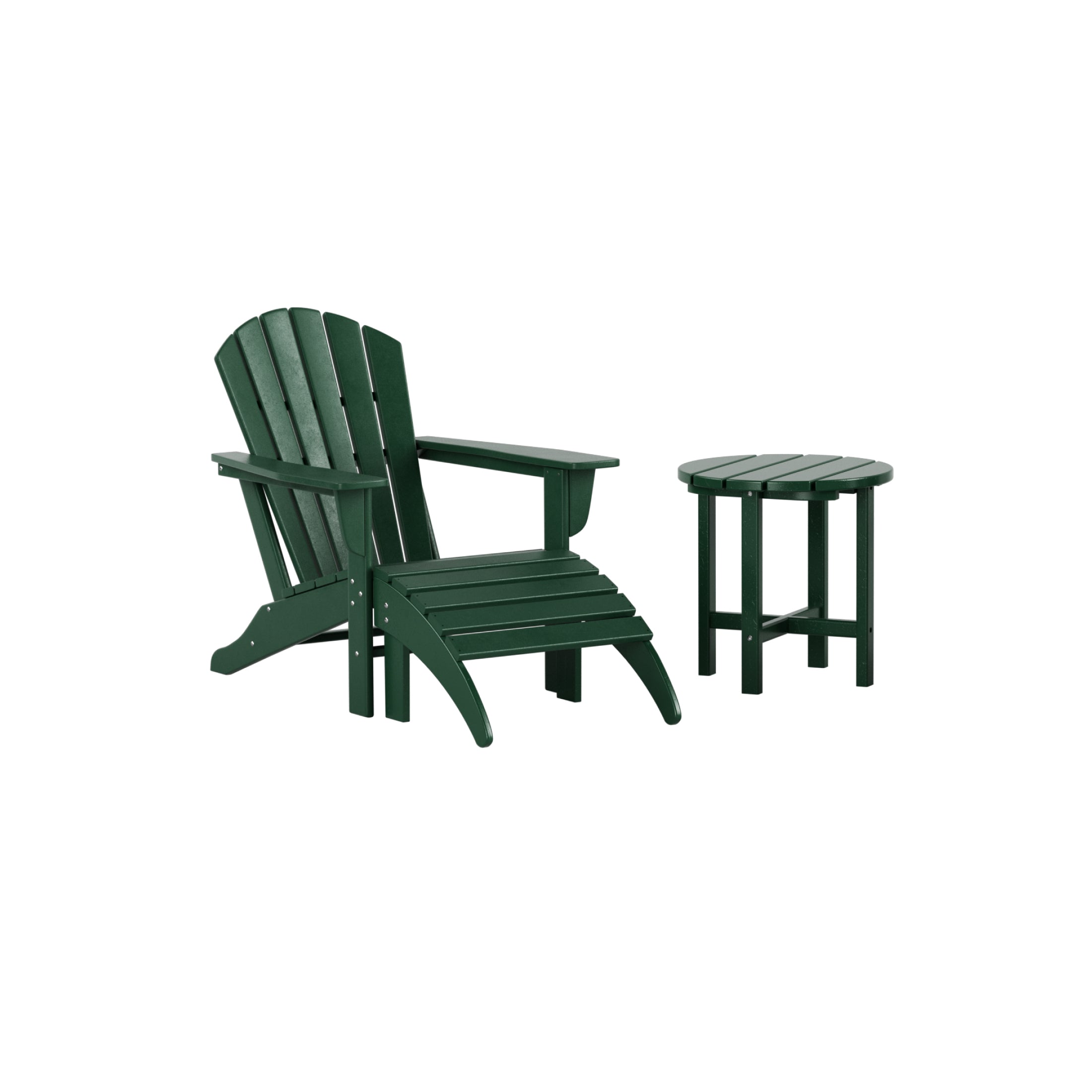 Portside Outdoor Adirondack Chair With Ottoman And Side Table 3-Piece Set