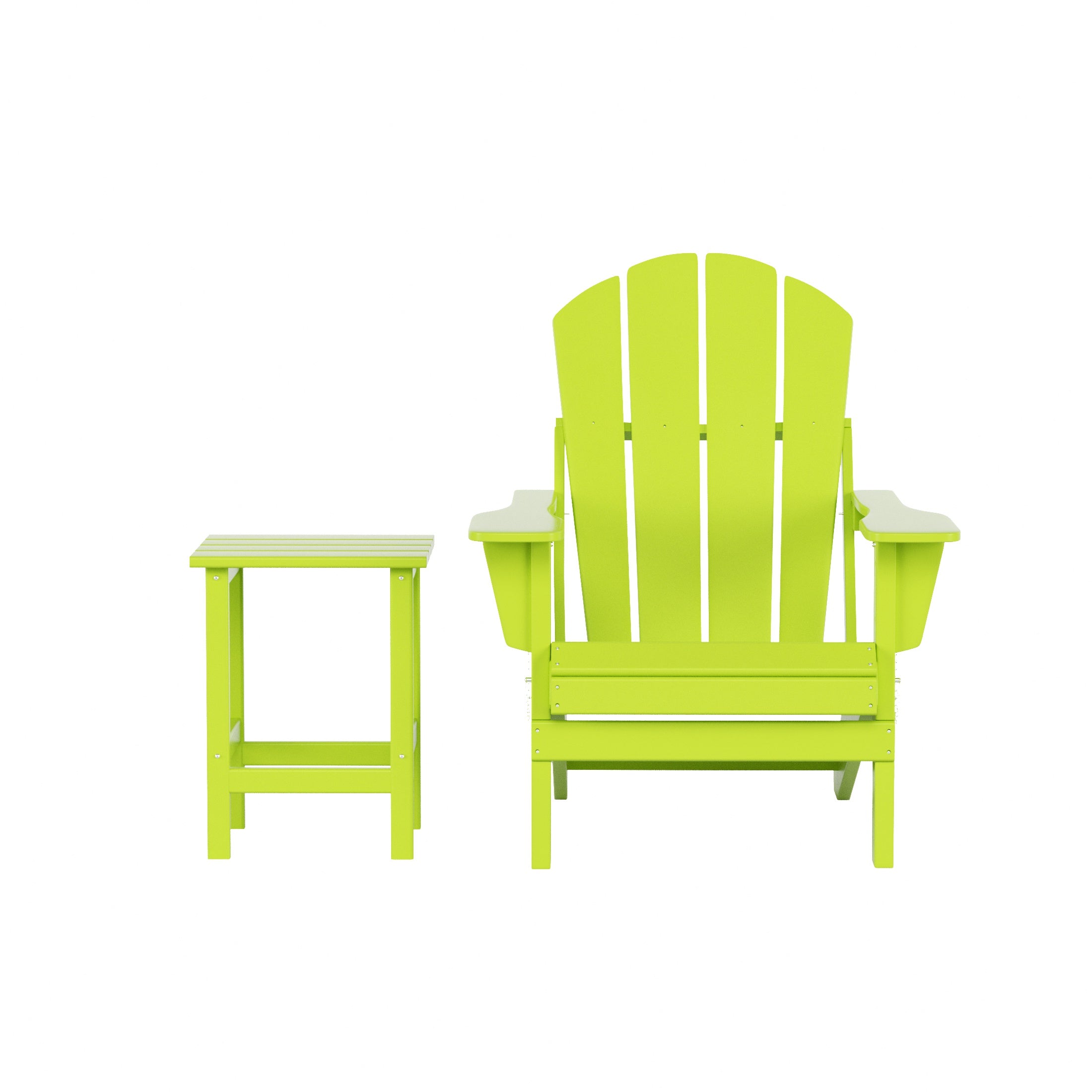 Paradise Westintrends 2 piece set outdoor folding Poly Adirondack chair with side table