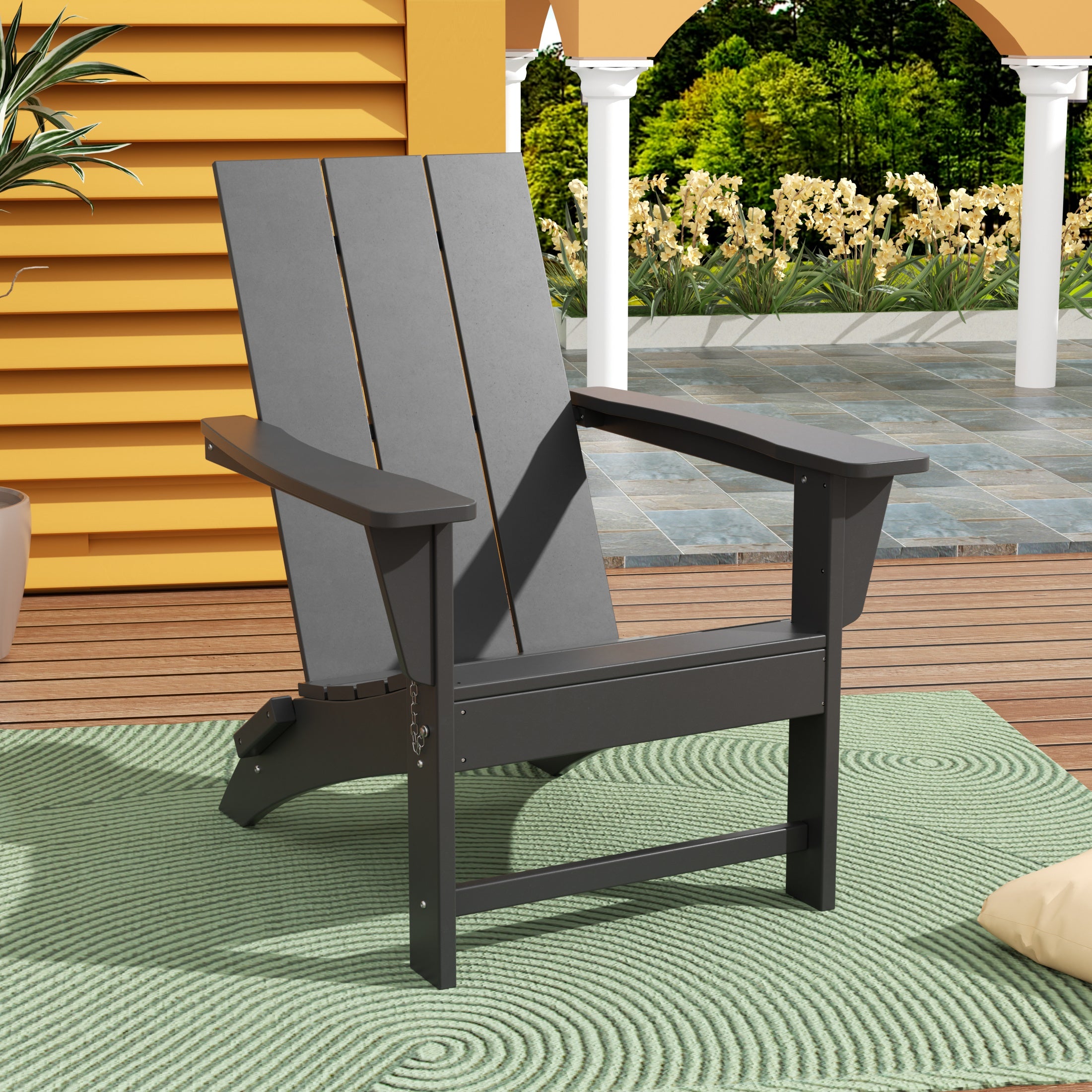 Palms HDPE Modern Outdoor Patio Folding Adirondack Chair