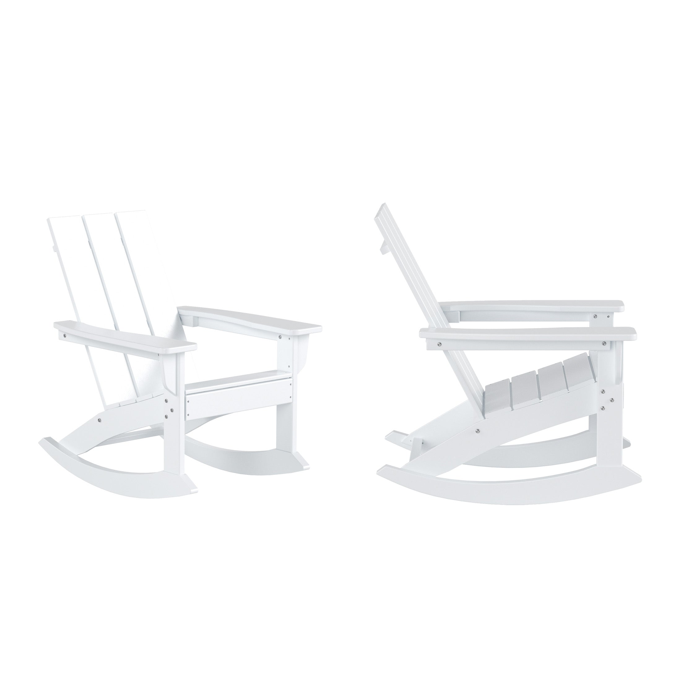 Palms Ashore Outdoor Patio Modern Adirondack Rocking Chair (Set of 2)