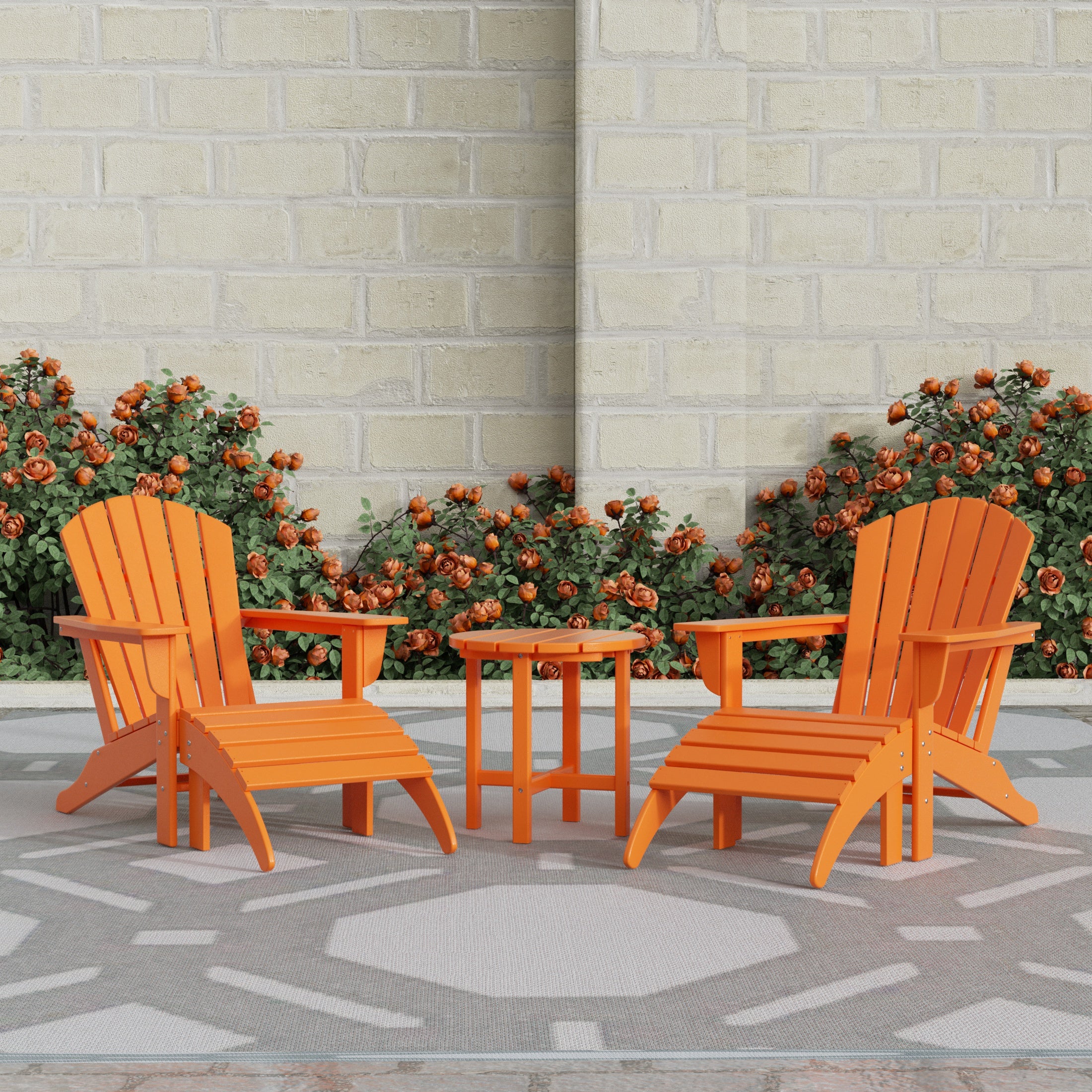 Portside Outdoor Adirondack Chair With Ottoman And Side Table 5-Piece Set