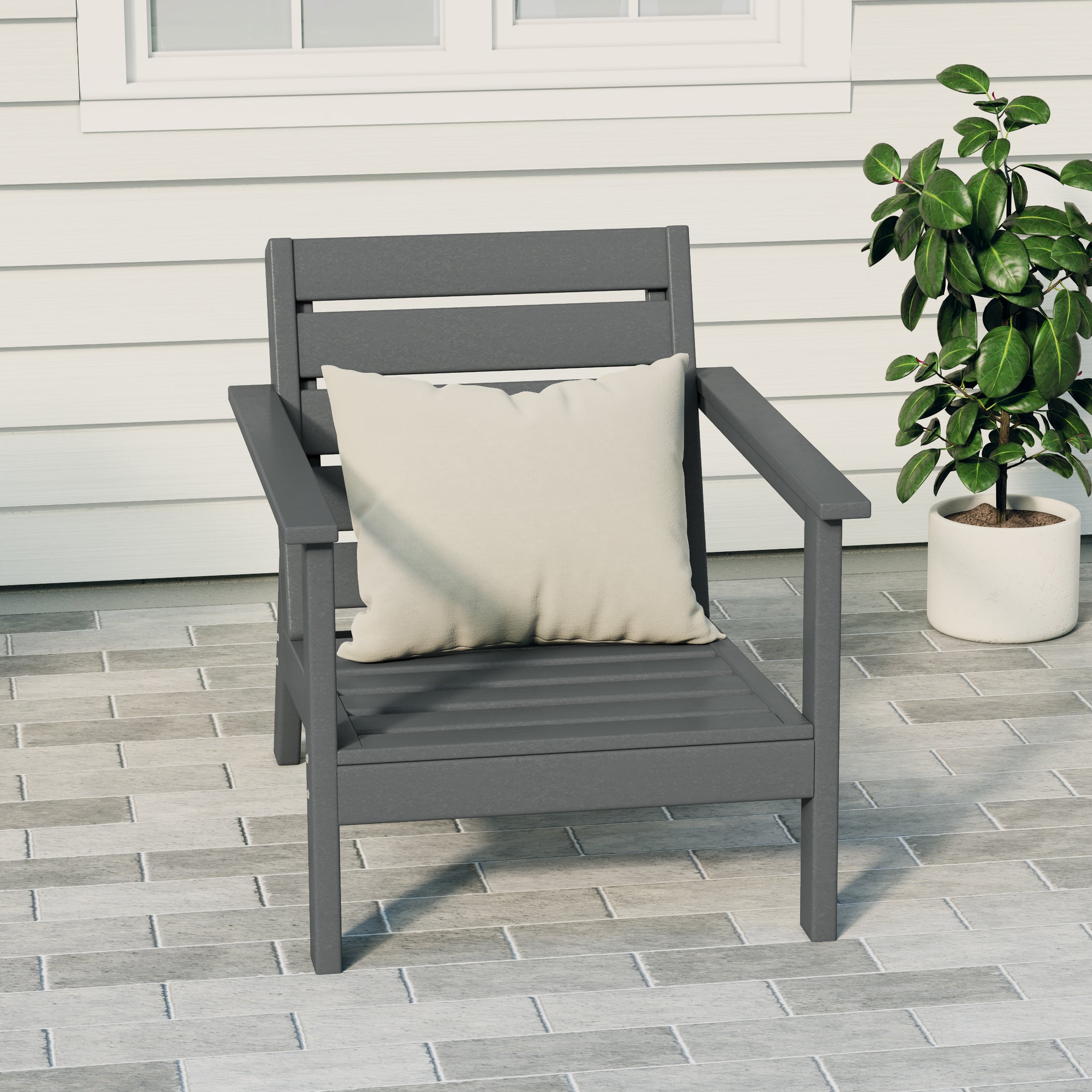 Portsmouth Outdoor Patio HDPE Deep Seating Modern Club Chair