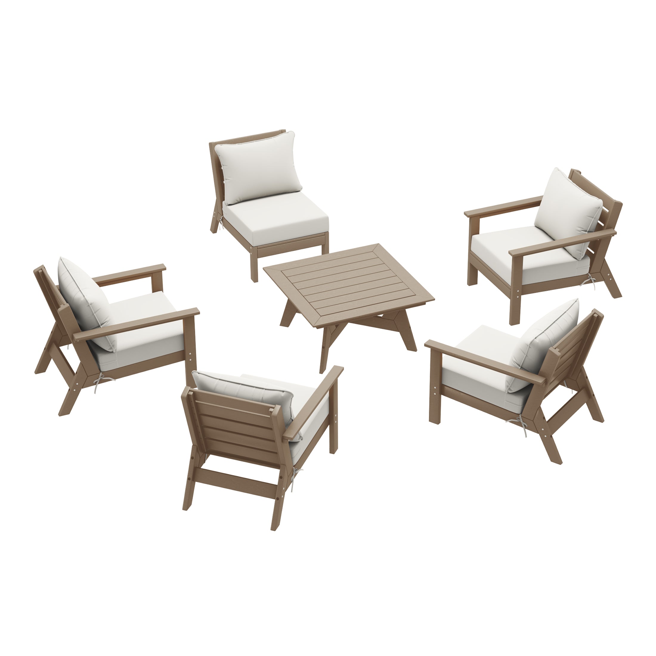 Portsmouth Outdoor 6-Piece Modular Sectional Patio Furniture Sofa Set