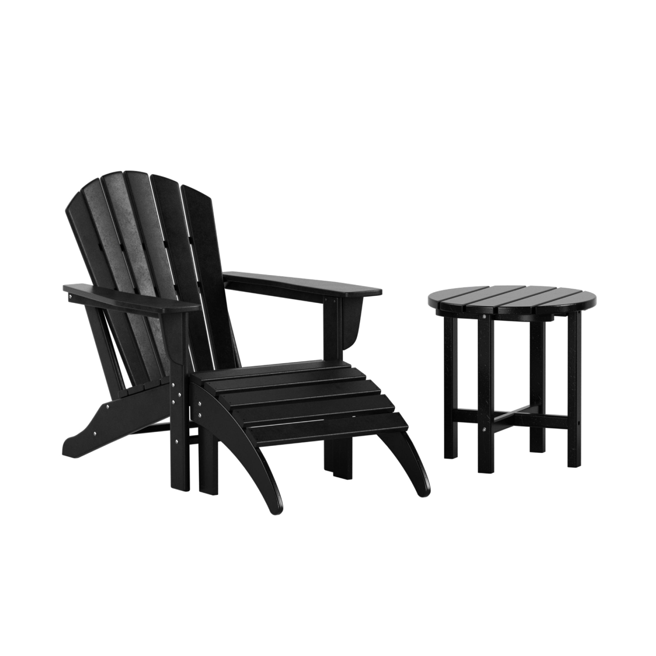 Portside Outdoor Adirondack Chair With Ottoman And Side Table 3-Piece Set