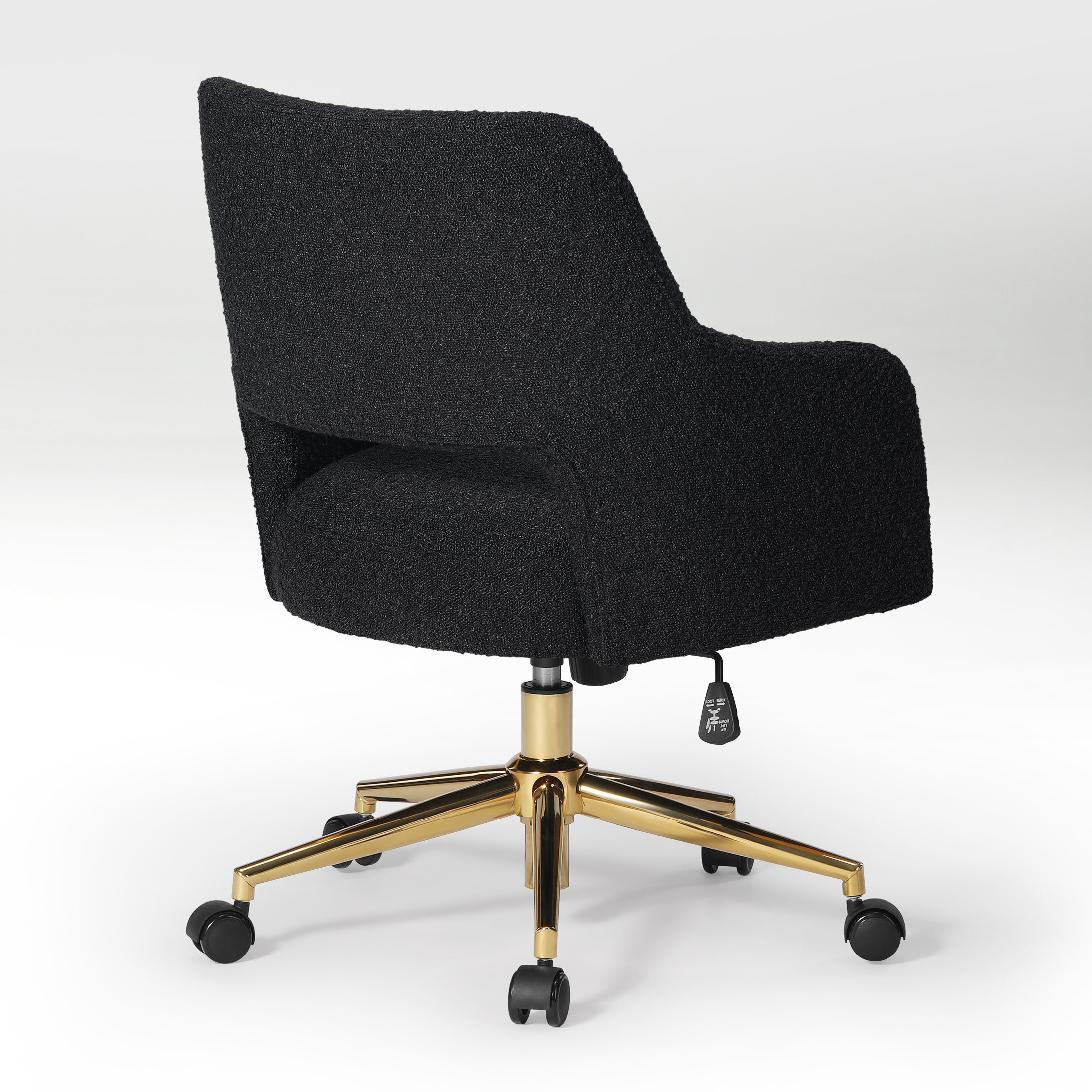 Amélie Modern Adjustable Height and Swivel Vanity Chair with Wheels