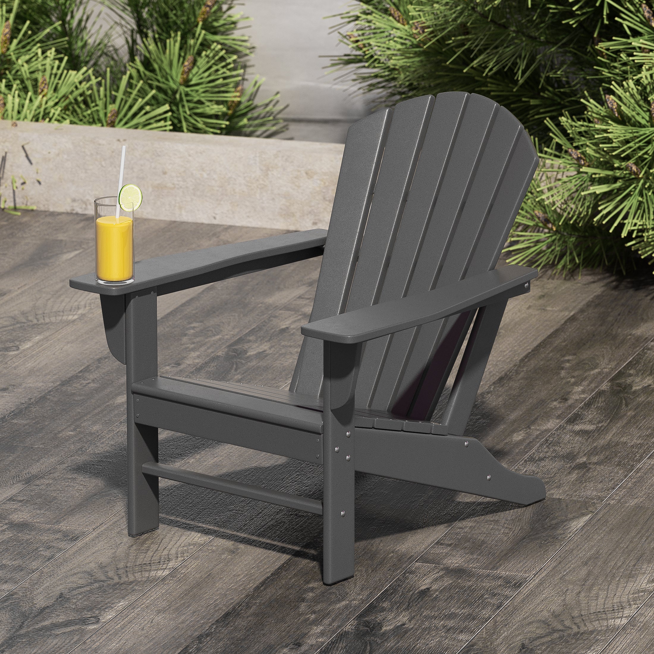 Portside HDPE Outdoor Patio Adirondack Chair