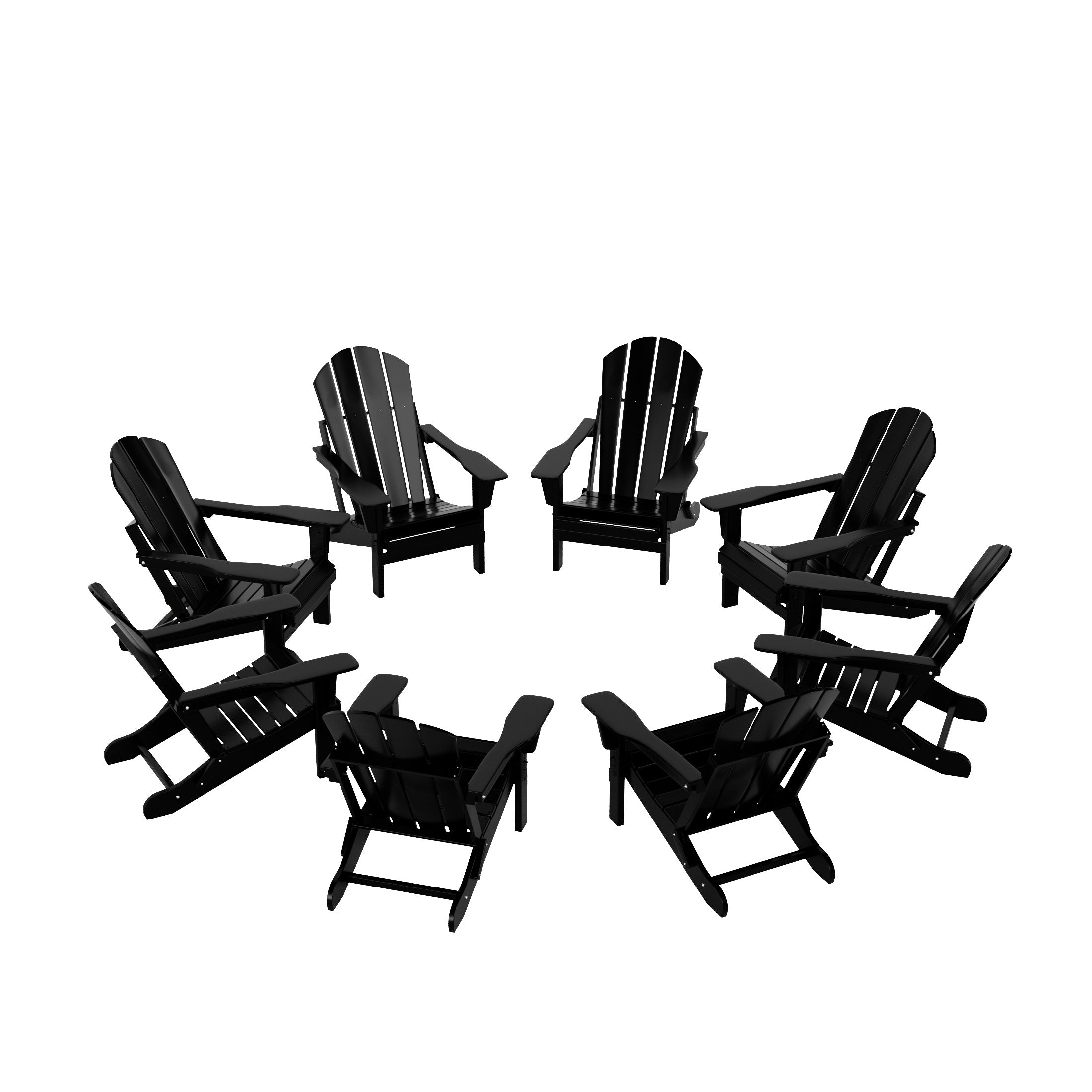 Paradise Malibu Outdoor Folding Poly Adirondack Chair (Set of 8)