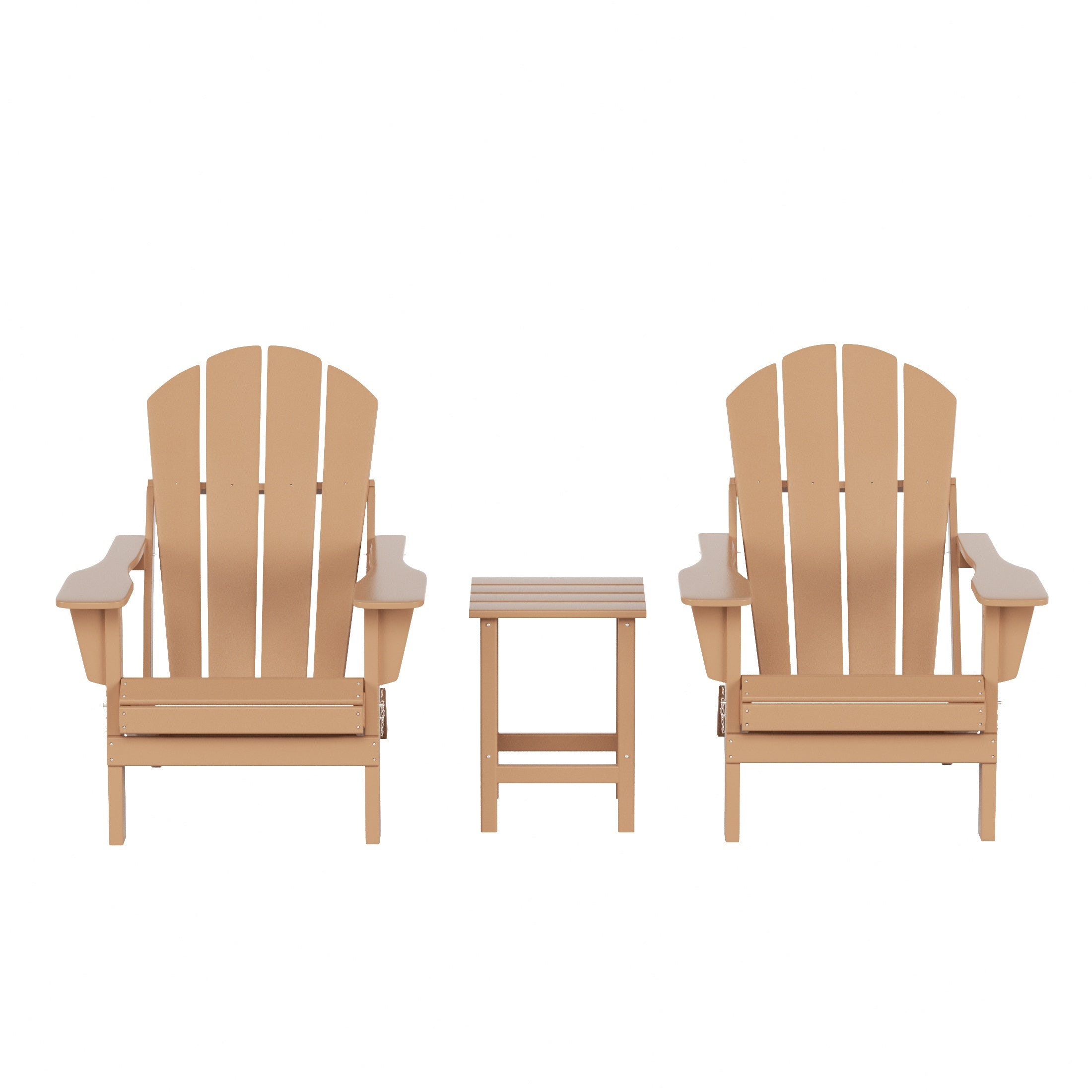 Paradise Westintrends 3-Piece set Outdoor / Patio Poly Adirondack chair set with a side table ( 2 seater )