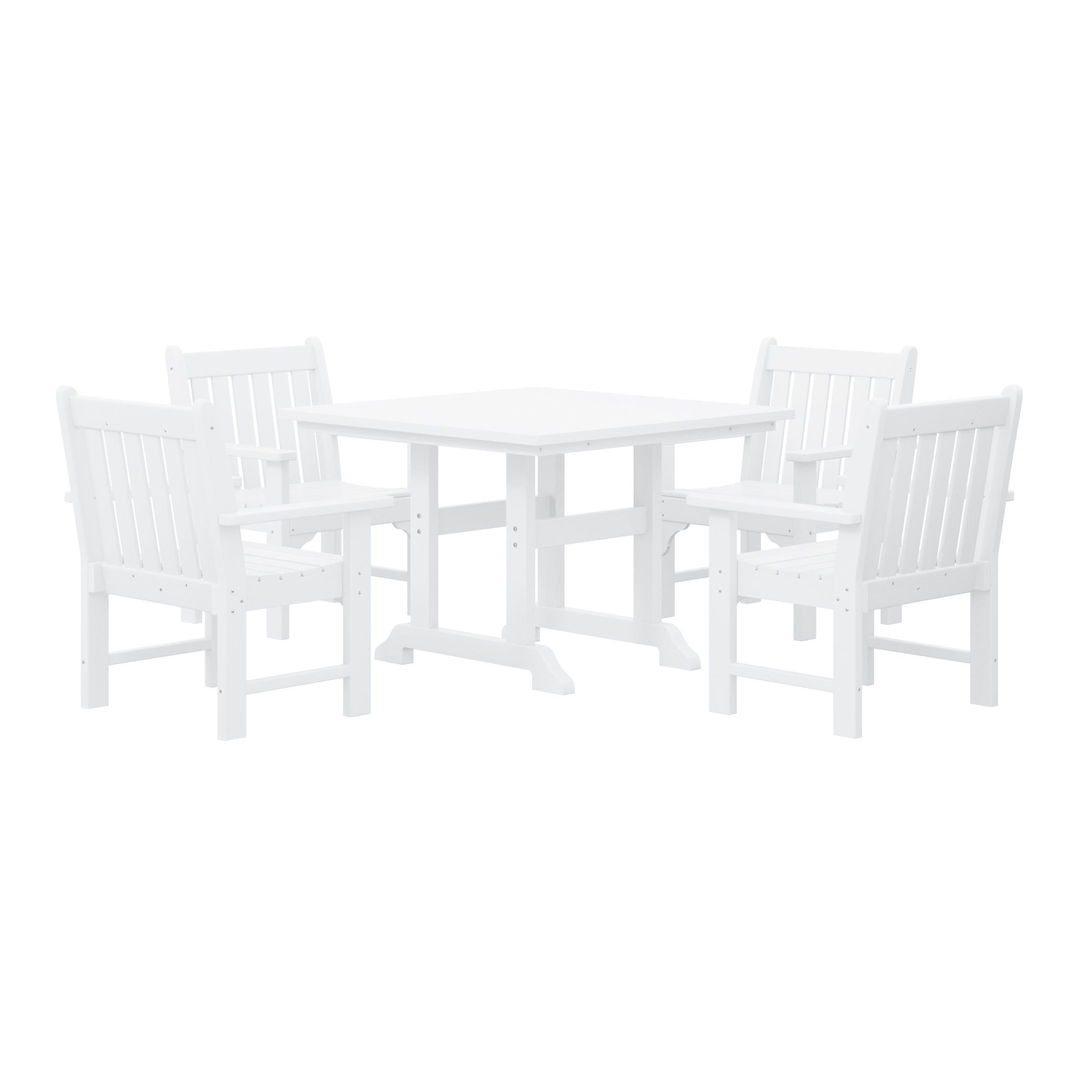 Paradise 5-Piece HDPE Outdoor Patio Chair and Square Table Dining Set