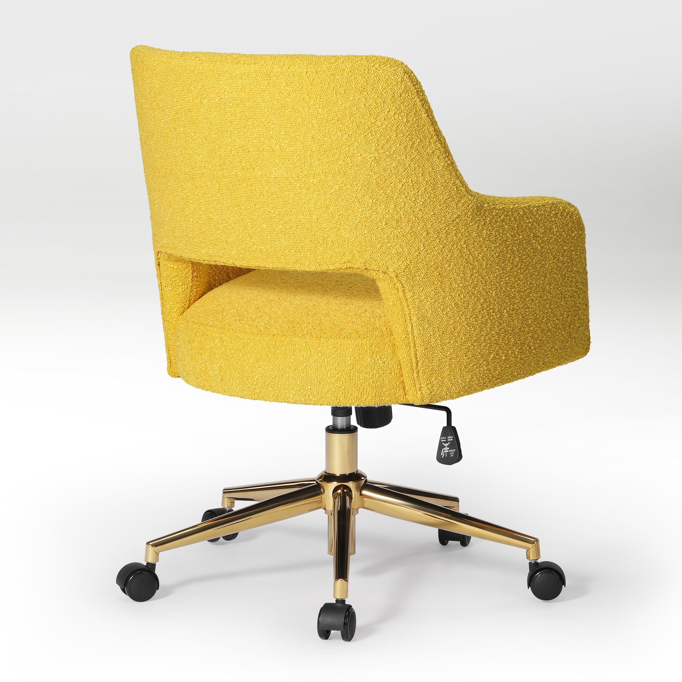 Amélie Modern Adjustable Height and Swivel Vanity Chair with Wheels