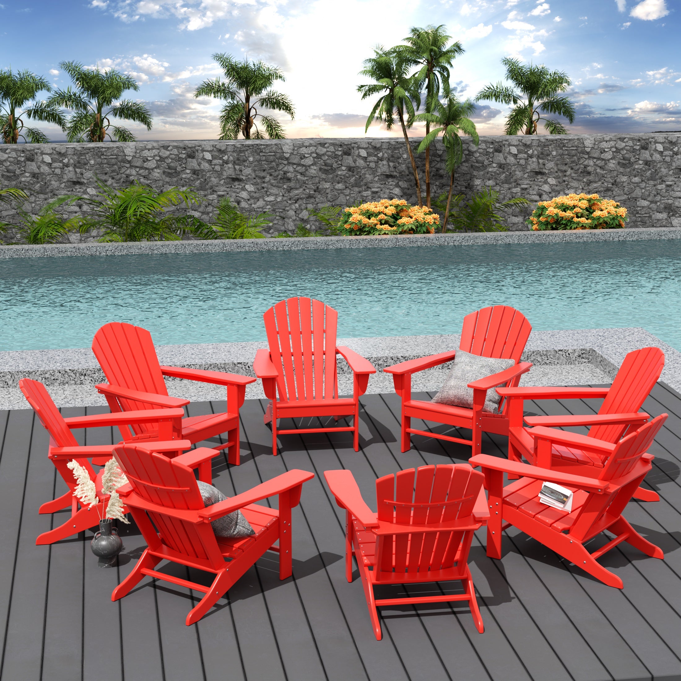 Portside Dylan Outdoor Adirondack Chair (Set of 8)