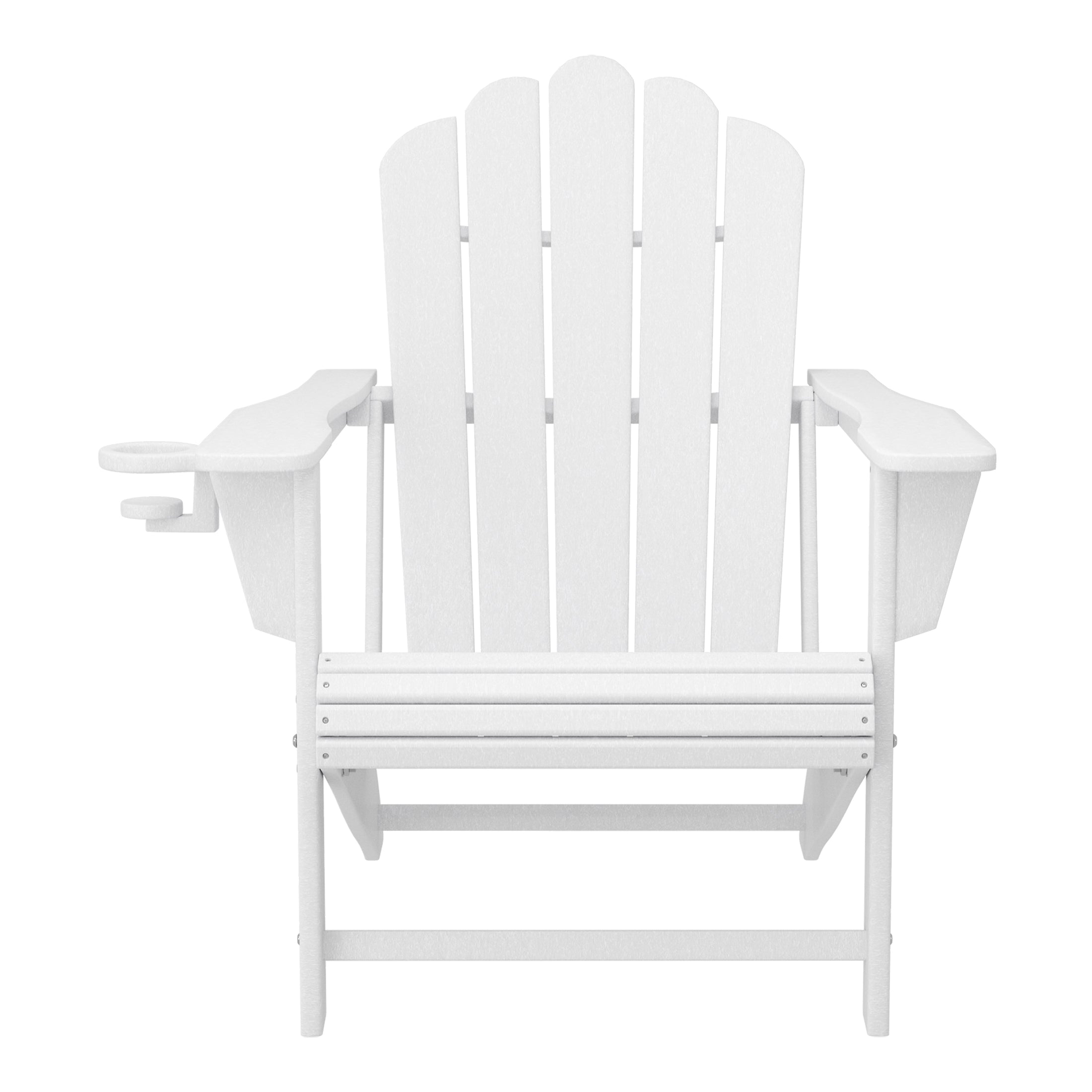 Lakeview 2-Piece Outdoor Patio HDPE Adirondack Chair With Ottoman and Cup Holder Set