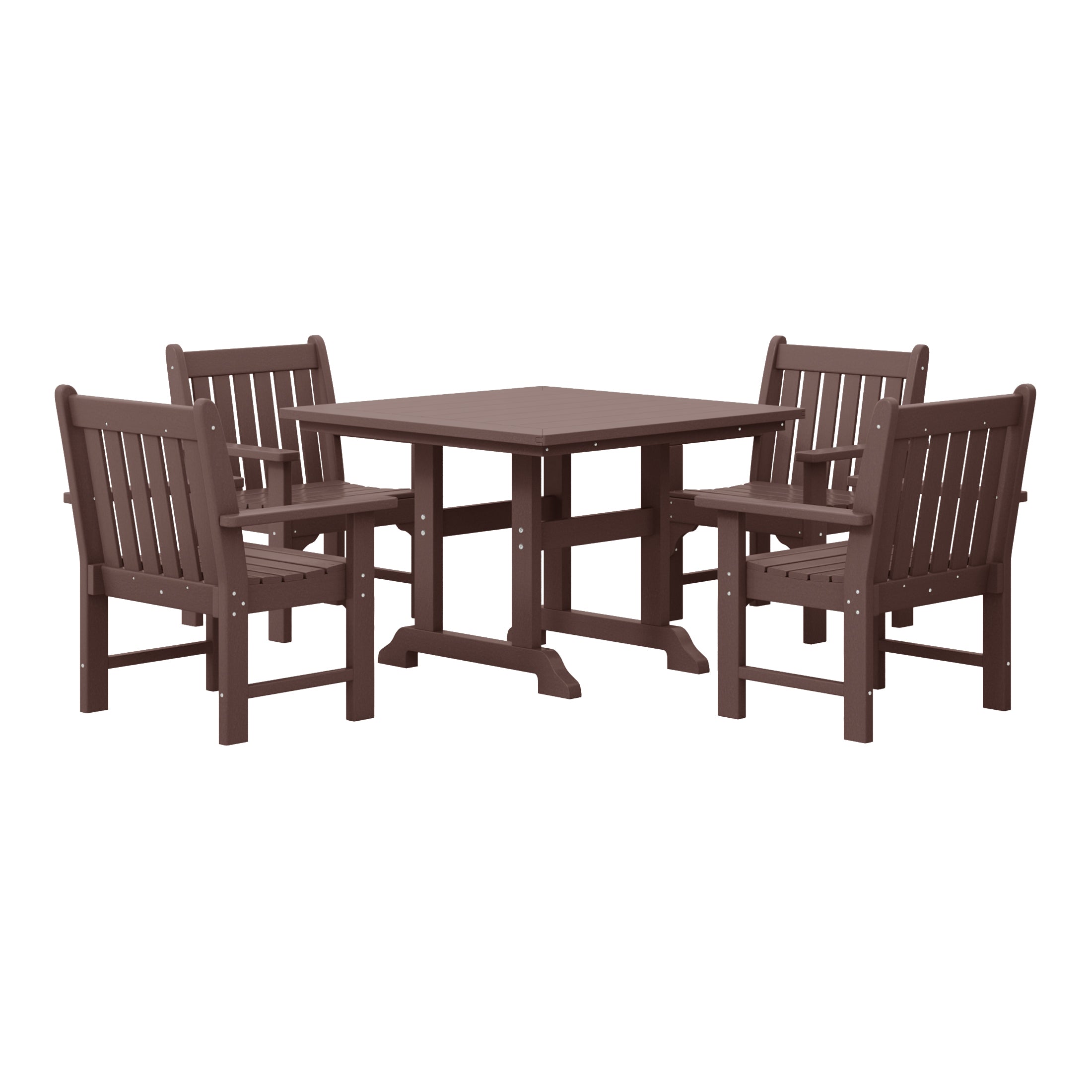 Paradise 5-Piece HDPE Outdoor Patio Chair and Square Table Dining Set