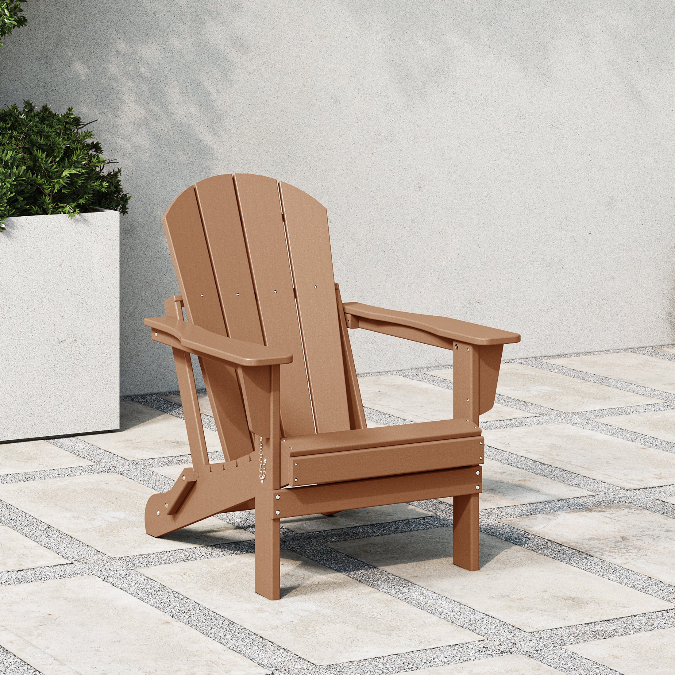 Paradise HDPE Outdoor Patio Folding Poly Adirondack Chair