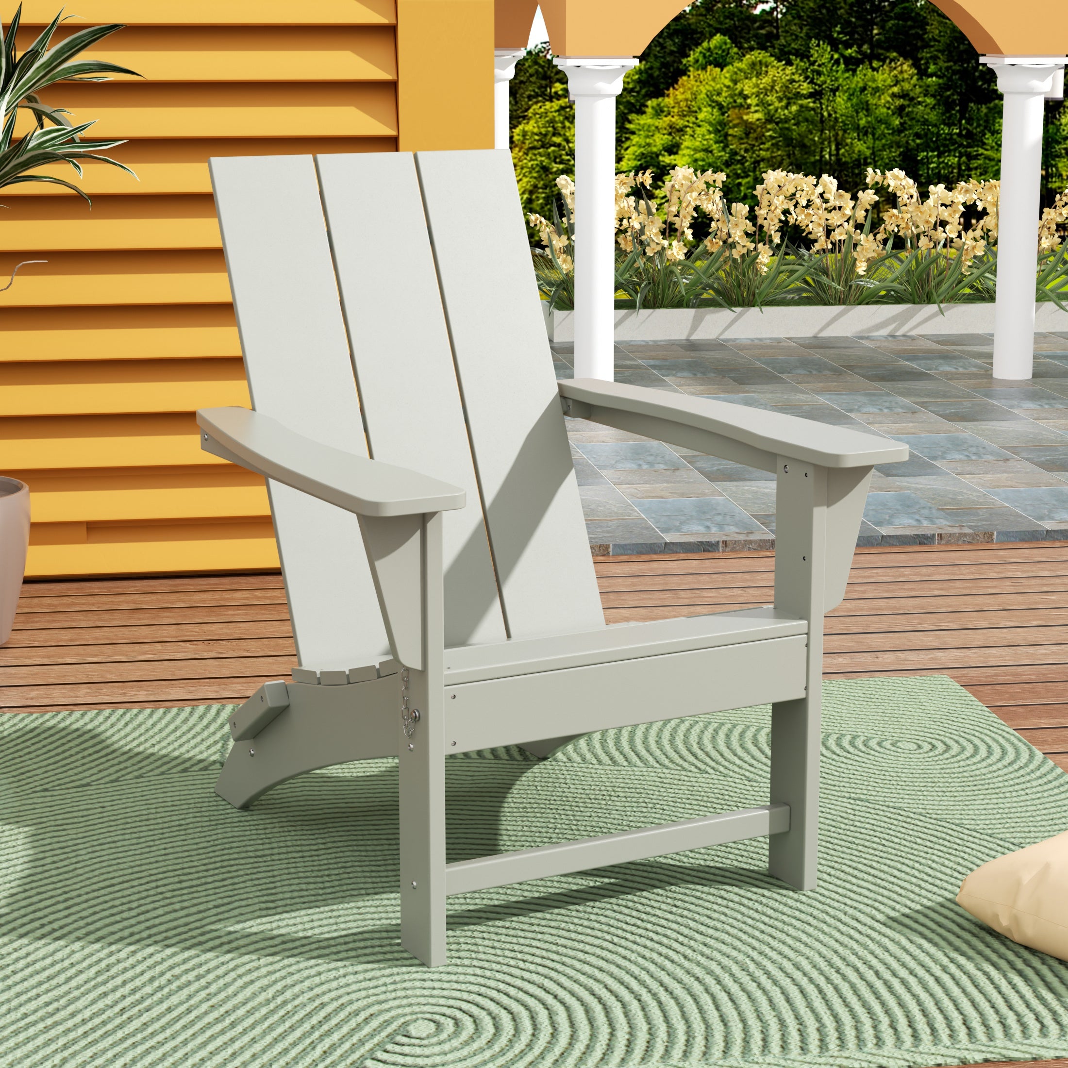 Palms HDPE Modern Outdoor Patio Folding Adirondack Chair