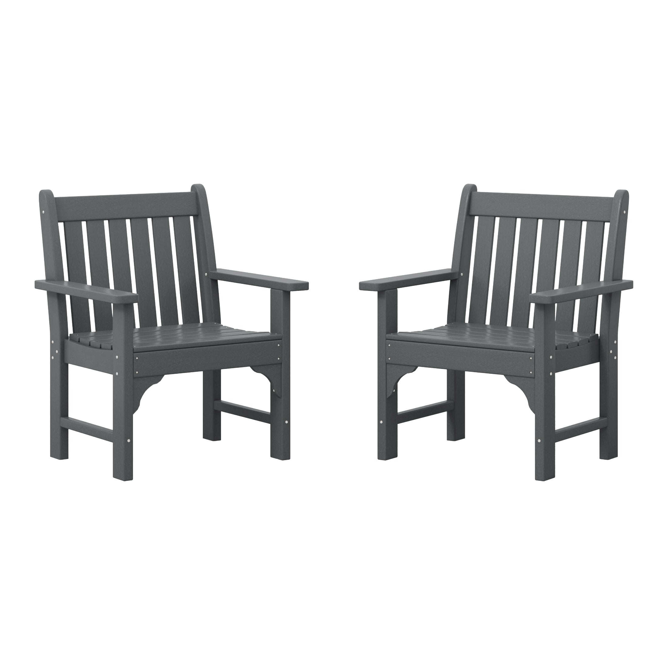 Paradise Outdoor Patio HDPE Garden Dining Arm Chairs (Set of 2)