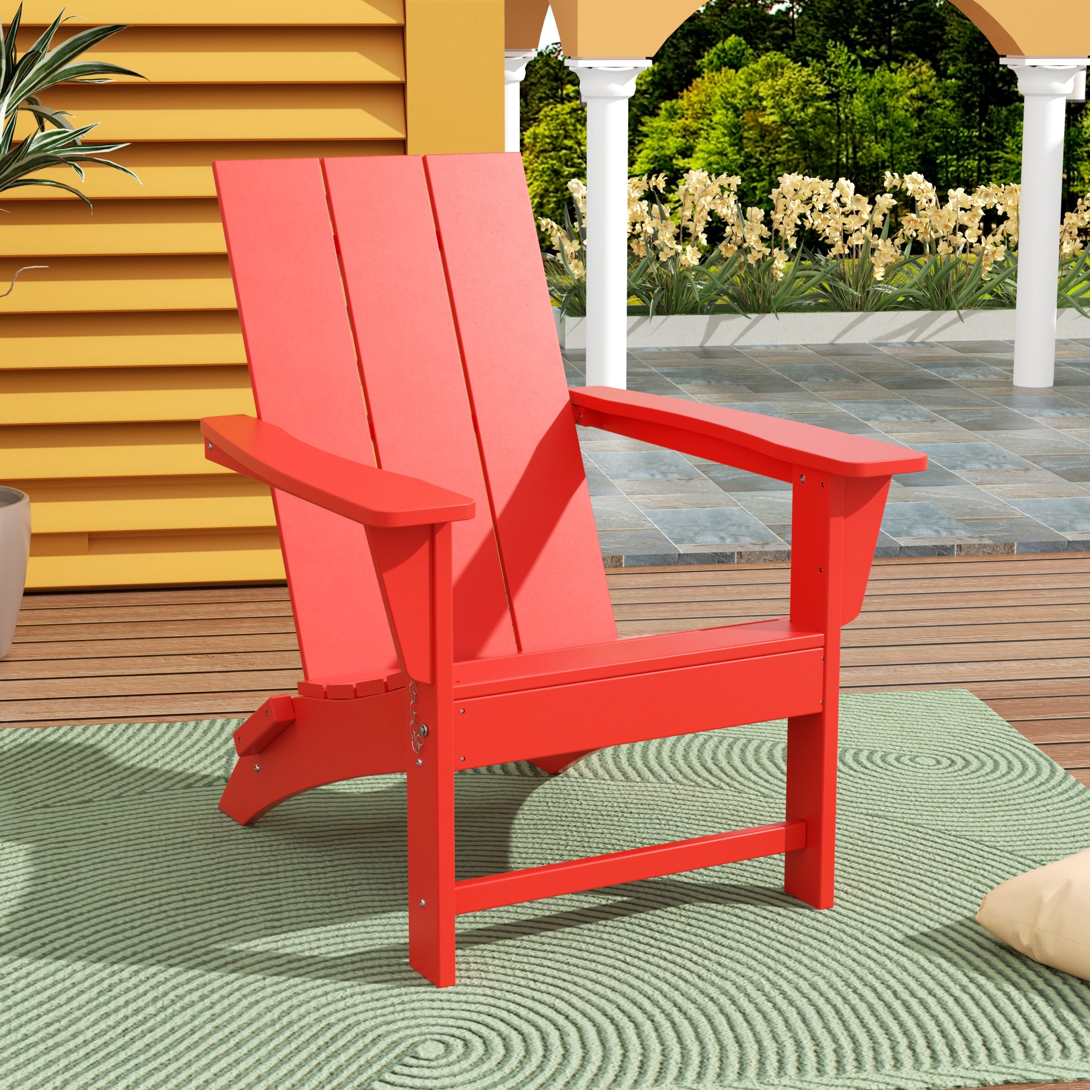 Palms HDPE Modern Outdoor Patio Folding Adirondack Chair