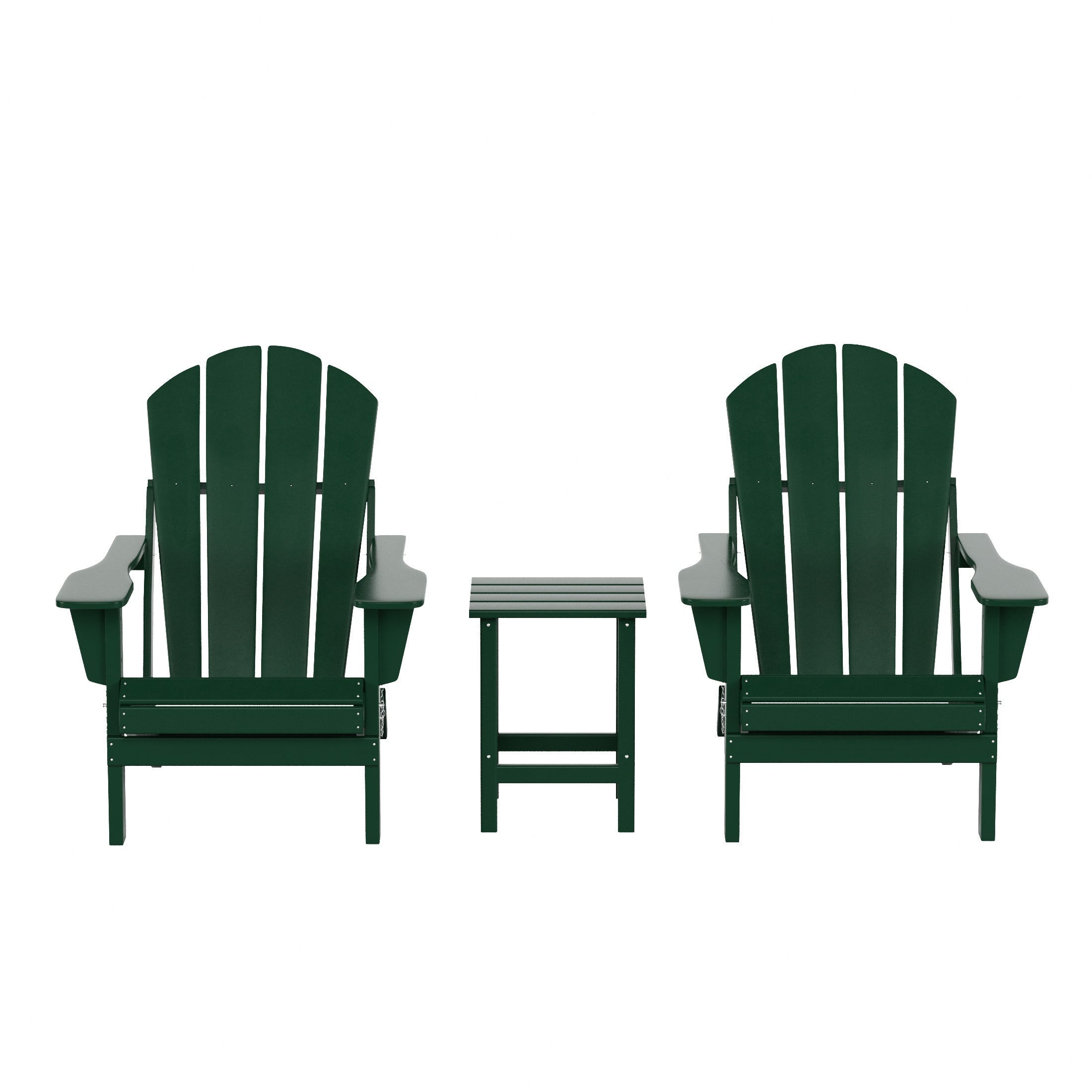 Paradise Westintrends 3-Piece set Outdoor / Patio Poly Adirondack chair set with a side table ( 2 seater )