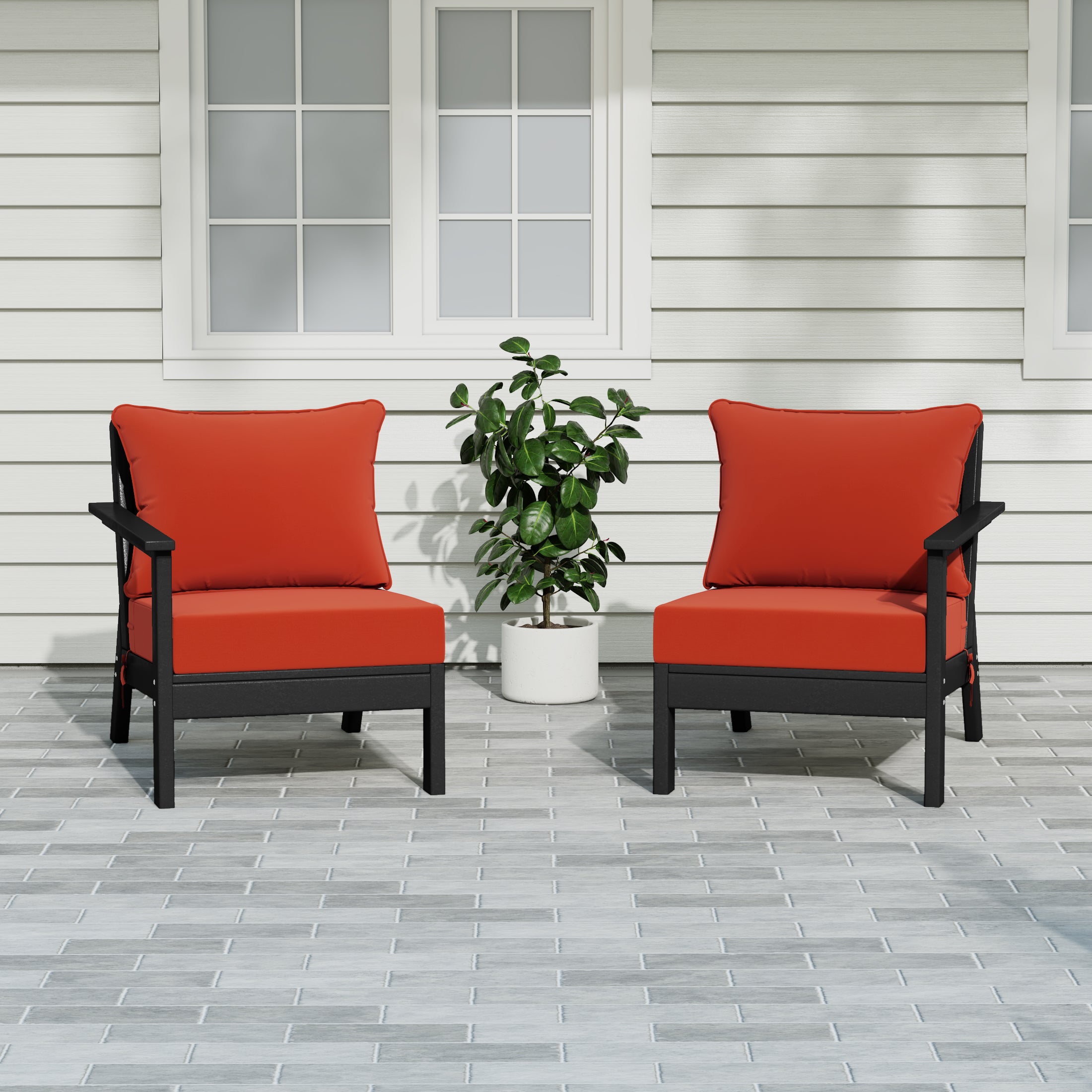 Portsmouth Outdoor Patio HDPE Loveseat Sofa with Patio Cushions