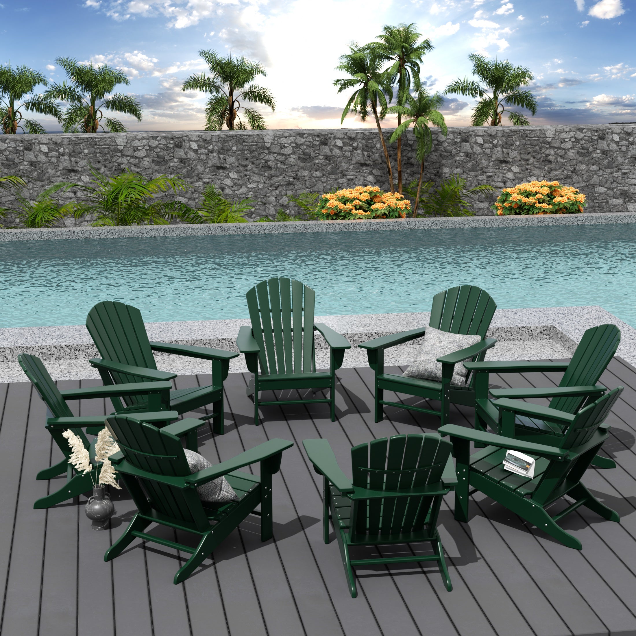 Portside Dylan Outdoor Adirondack Chair (Set of 8)