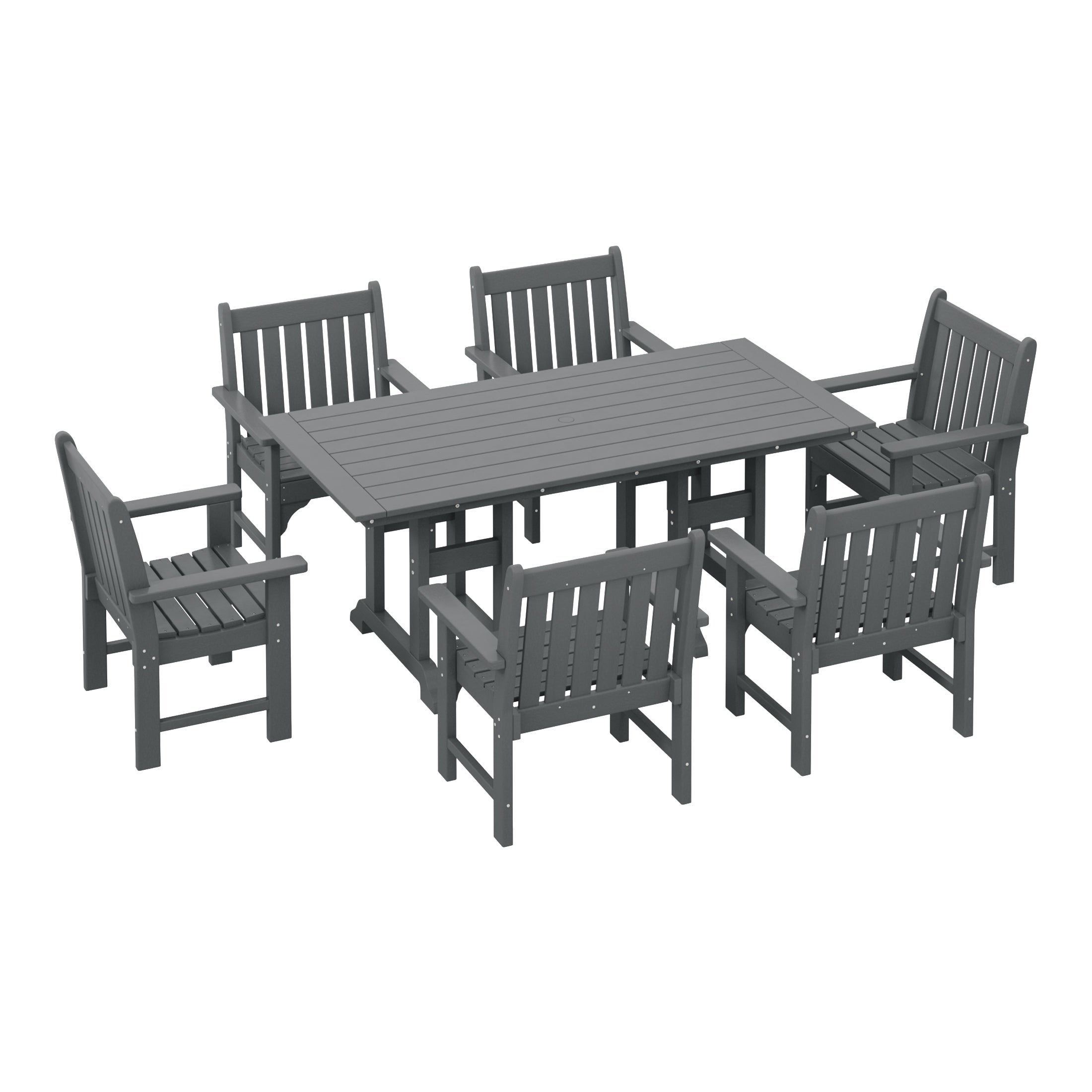 Paradise  7-Piece HDPE Outdoor Dining Patio Table and Chairs Set