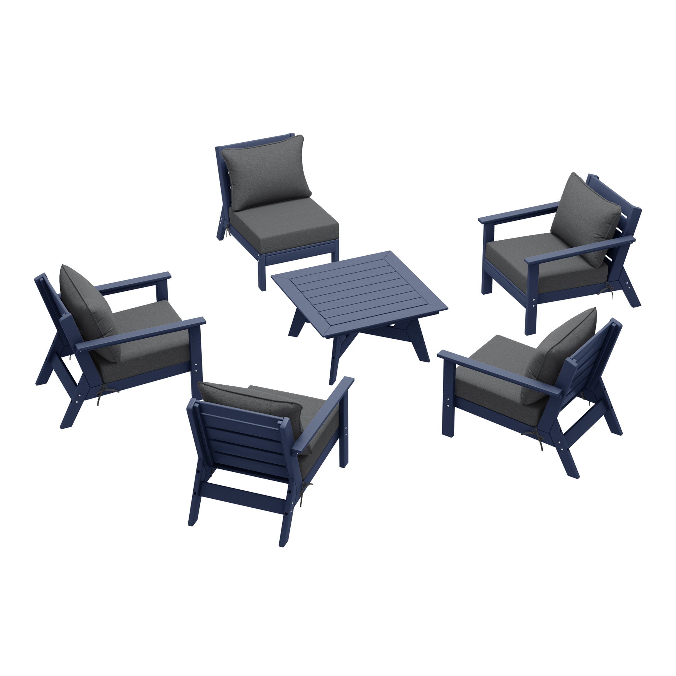 Portsmouth Outdoor 6-Piece Modular Sectional Patio Furniture Sofa Set