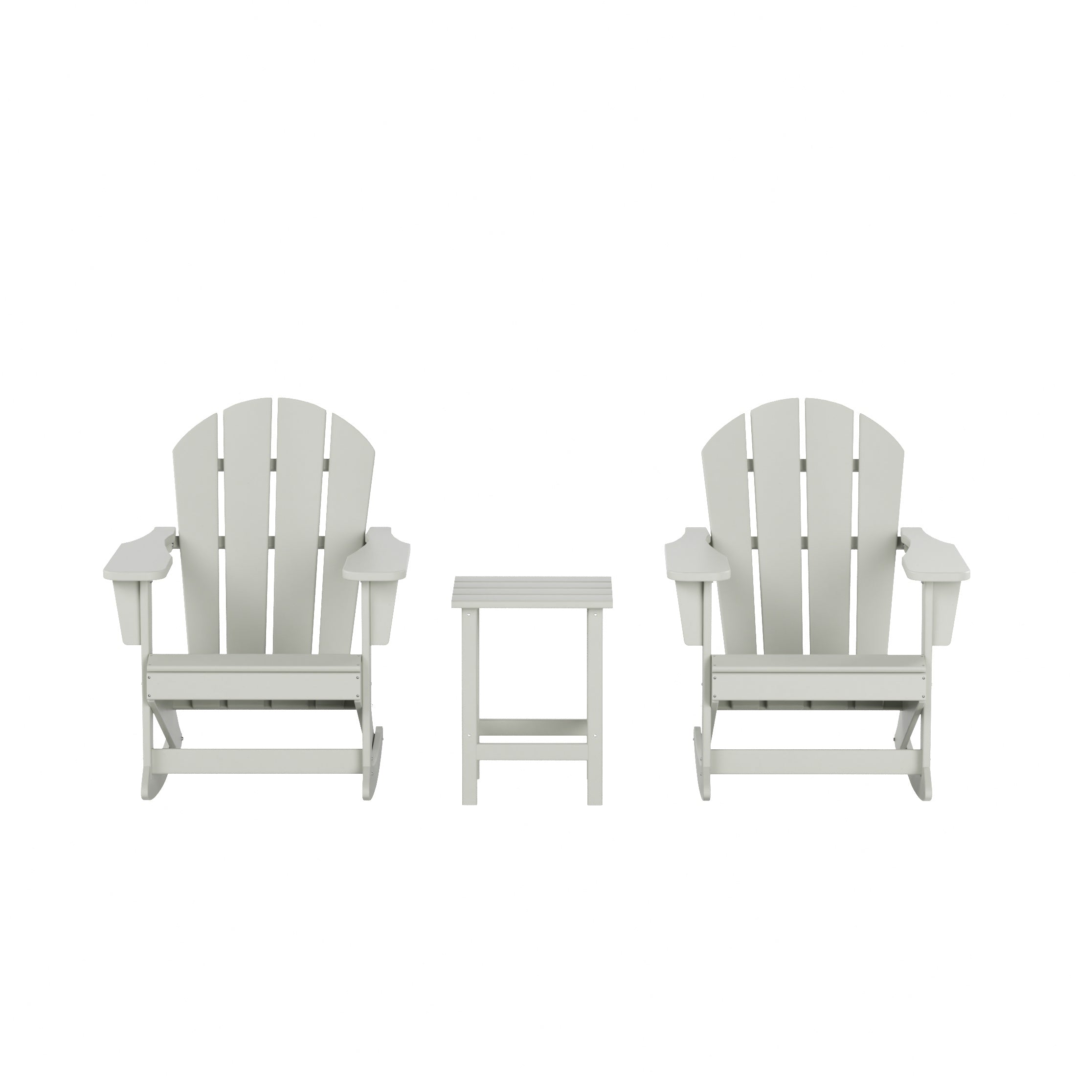 Paradise Westintrends 3-Piece set Outdoor / Patio Poly Adirondack rocking chairs with a side table ( 2 seater )