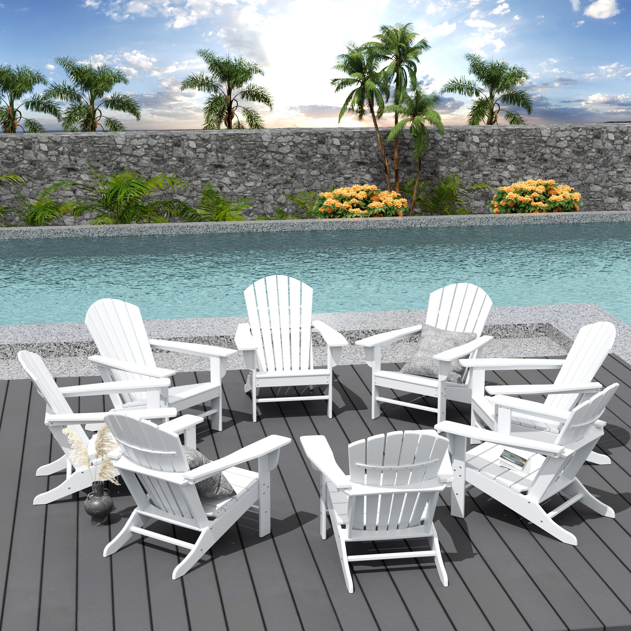 Portside Dylan Outdoor Adirondack Chair (Set of 8)