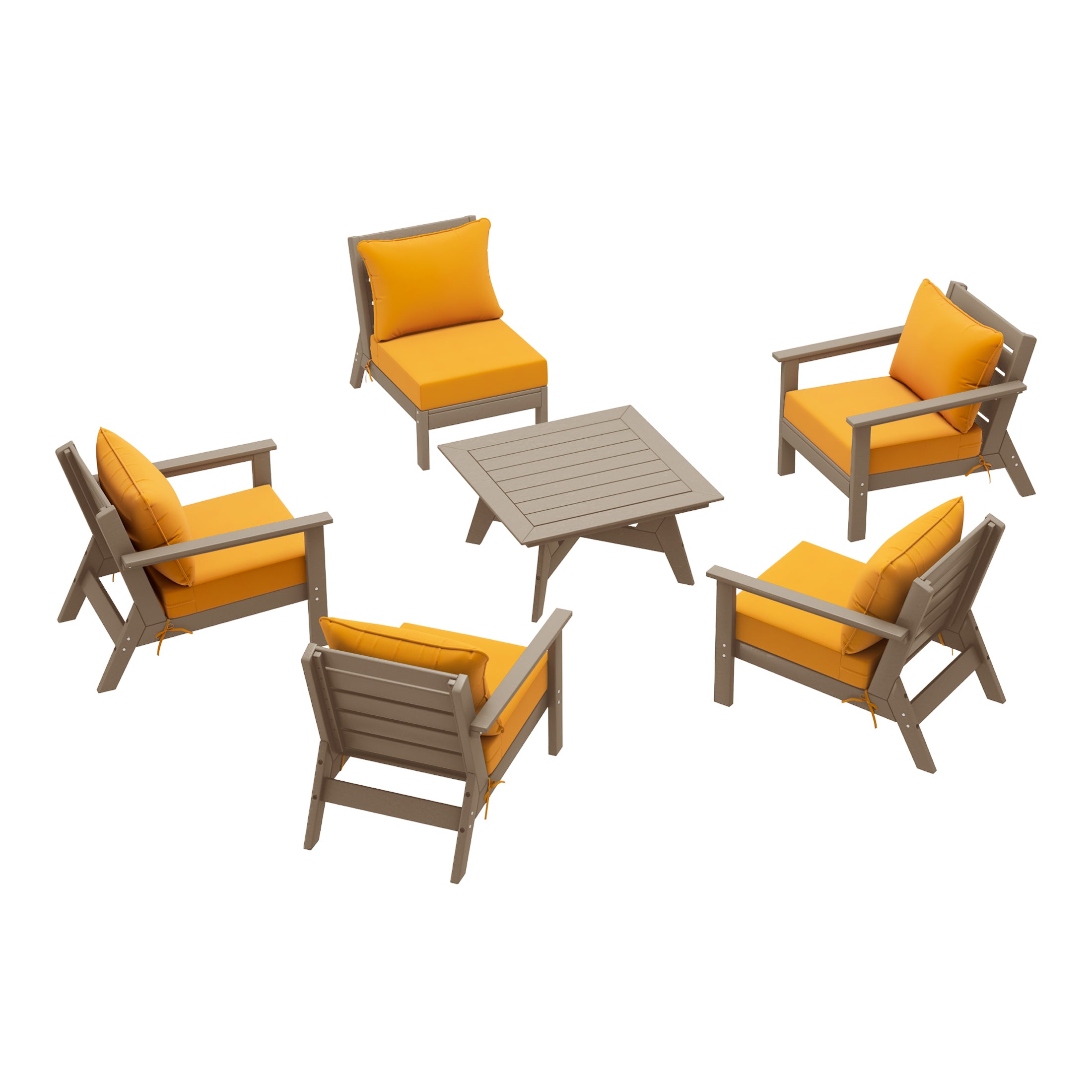 Portsmouth Outdoor 6-Piece Modular Sectional Patio Furniture Sofa Set