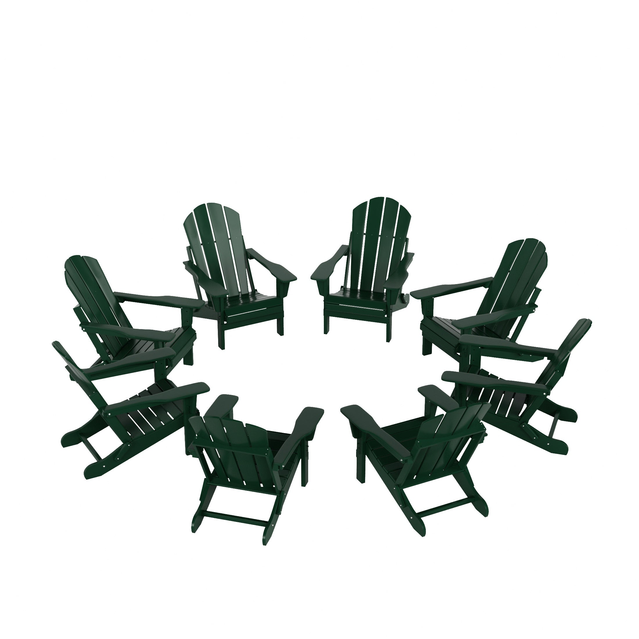 Paradise Malibu Outdoor Folding Poly Adirondack Chair (Set of 8)