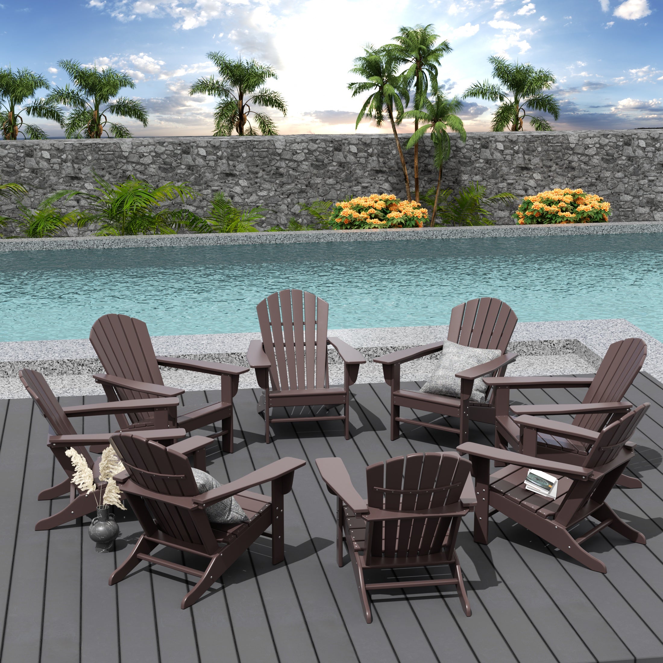 Portside Dylan Outdoor Adirondack Chair (Set of 8)