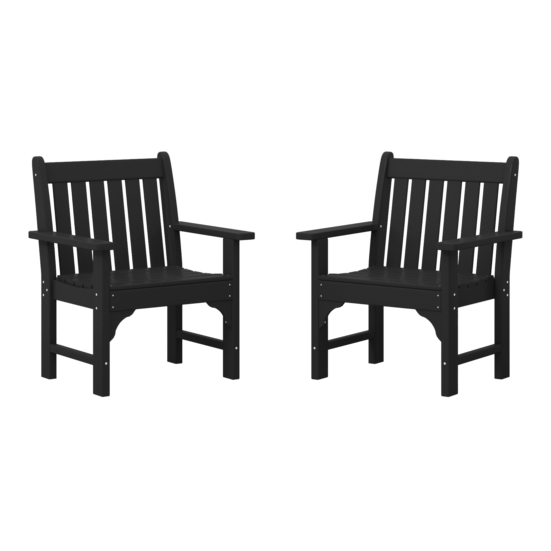 Paradise Outdoor Patio HDPE Garden Dining Arm Chairs (Set of 2)