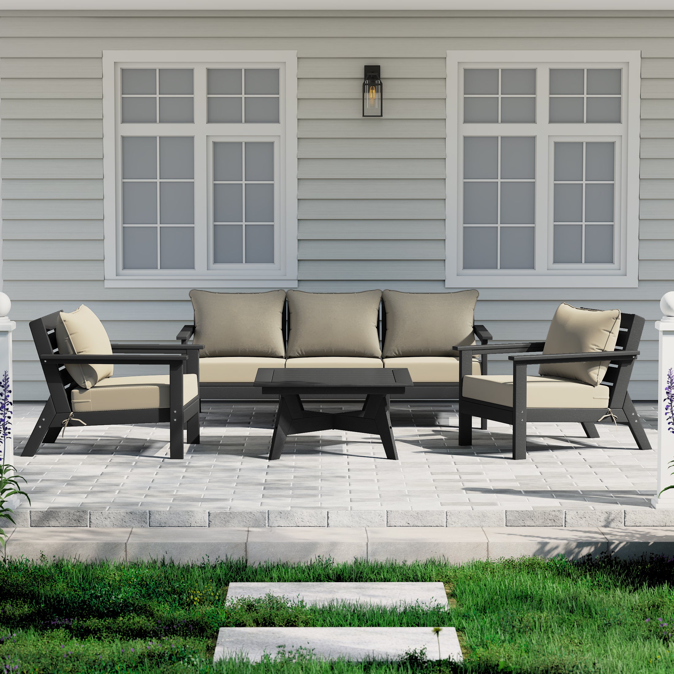 Portsmouth Outdoor 6-Piece Modular Sectional Patio Furniture Sofa Set