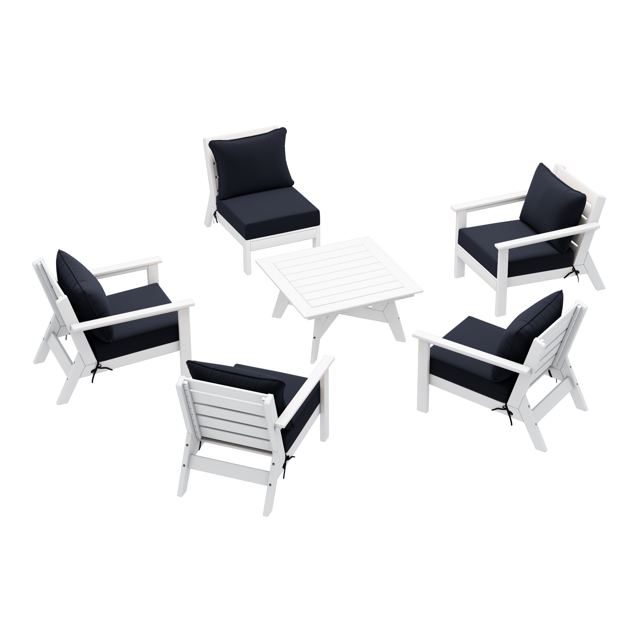 Portsmouth Outdoor 6-Piece Modular Sectional Patio Furniture Sofa Set